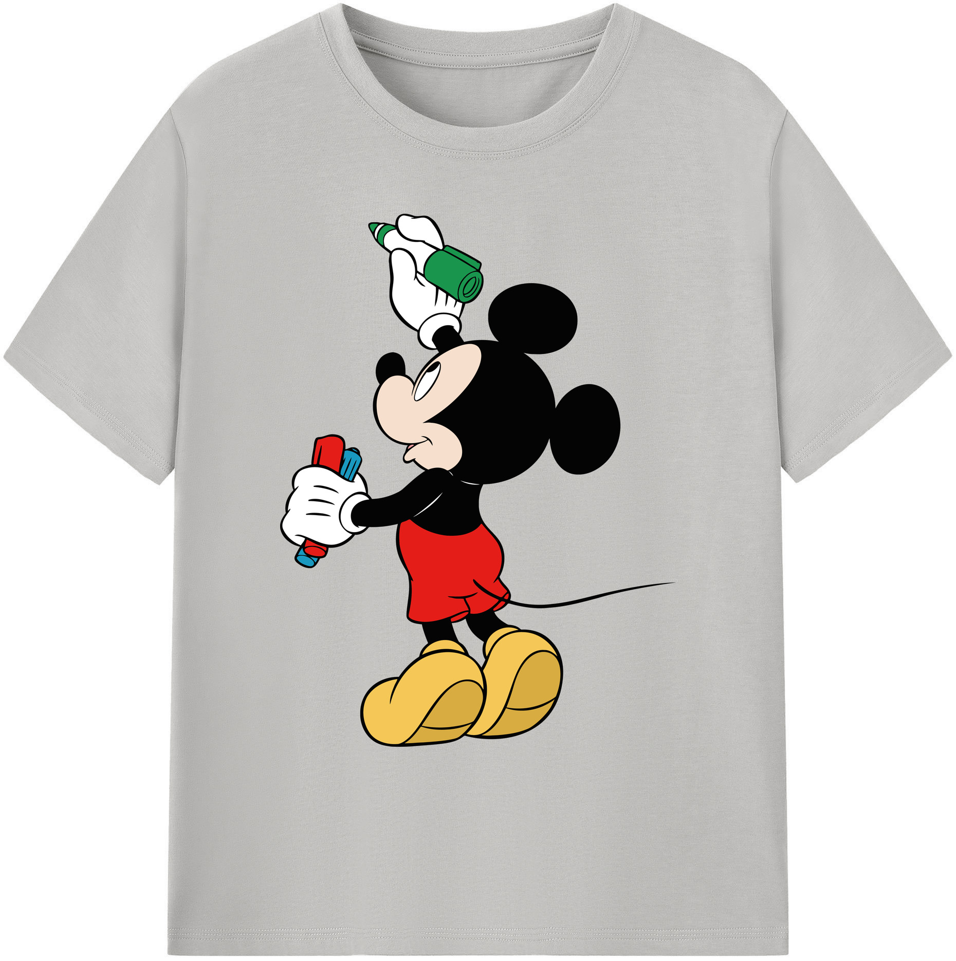 ミッキーマウス Mickey Mouse 綿100％ メンズ半袖Tシャツ｜肌触りやわらか＆通気性