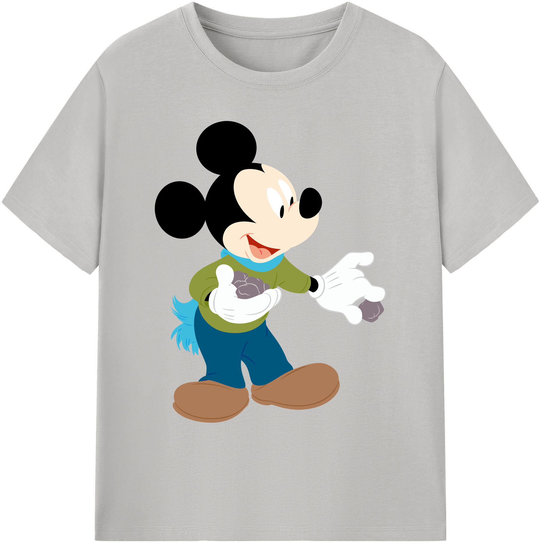 ミッキーマウス Mickey Mouse 綿100％ メンズ半袖Tシャツ｜肌触りやわらか＆通気性