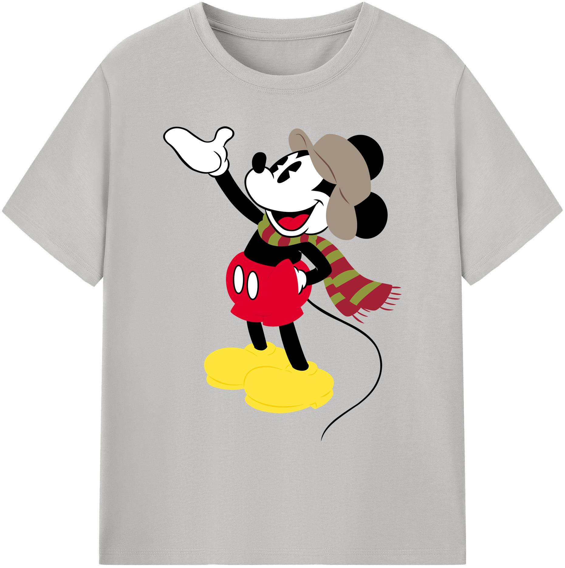 ミッキーマウス Mickey Mouse 綿100％ メンズ半袖Tシャツ｜肌触りやわらか＆通気性