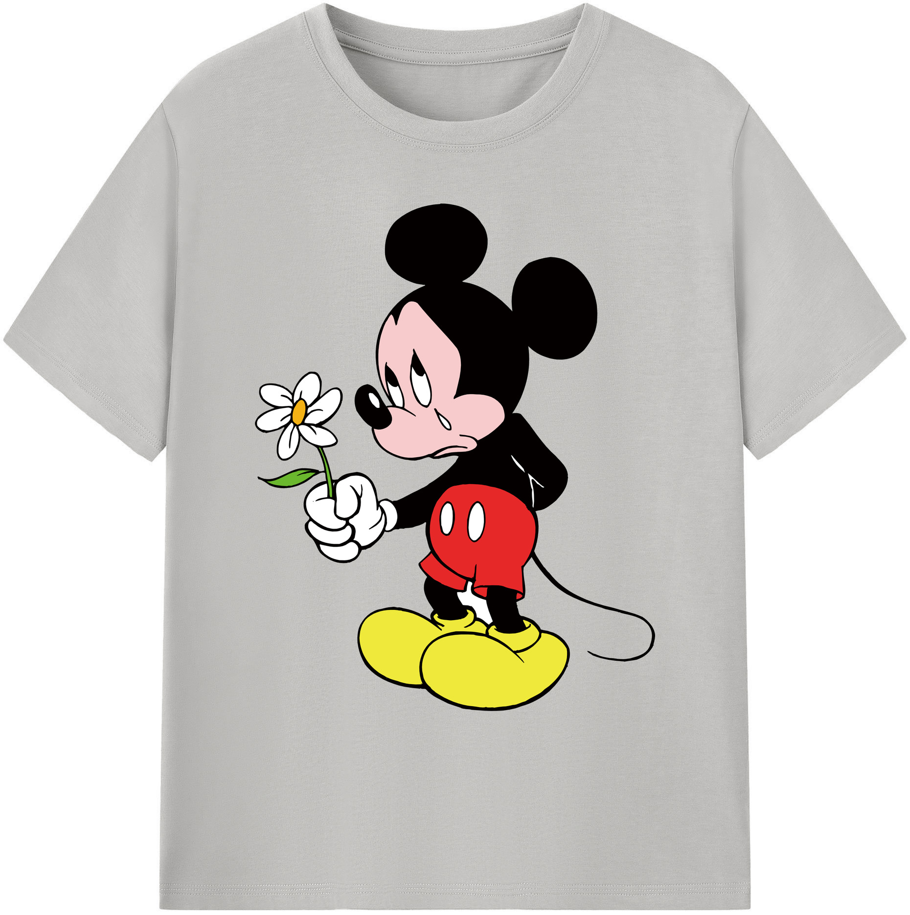 ミッキーマウス Mickey Mouse 綿100％ メンズ半袖Tシャツ｜肌触りやわらか＆通気性