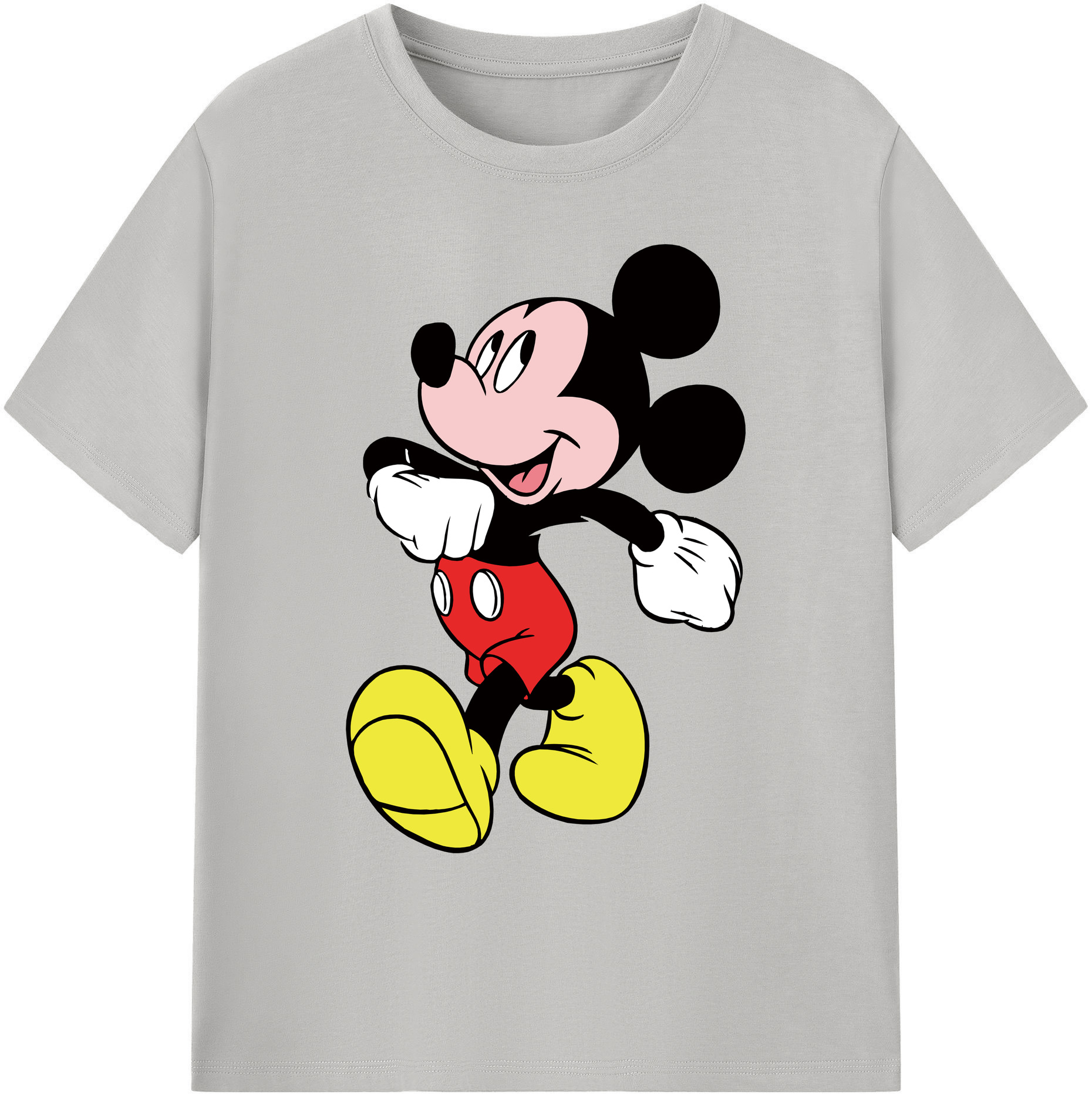 ミッキーマウス Mickey Mouse 綿100％ メンズ半袖Tシャツ｜肌触りやわらか＆通気性