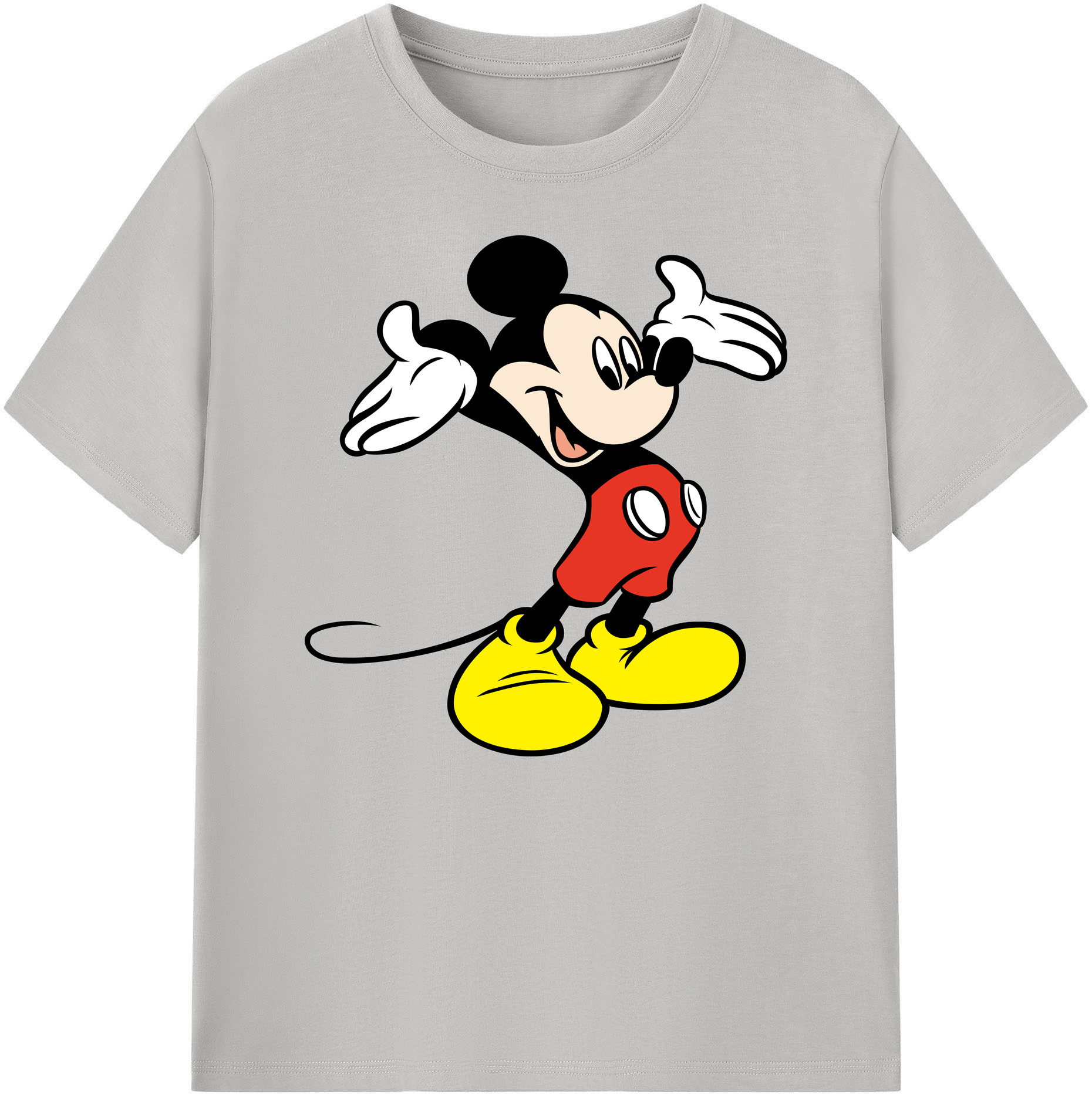 ミッキーマウス Mickey Mouse 綿100％ メンズ半袖Tシャツ｜肌触りやわらか＆通気性