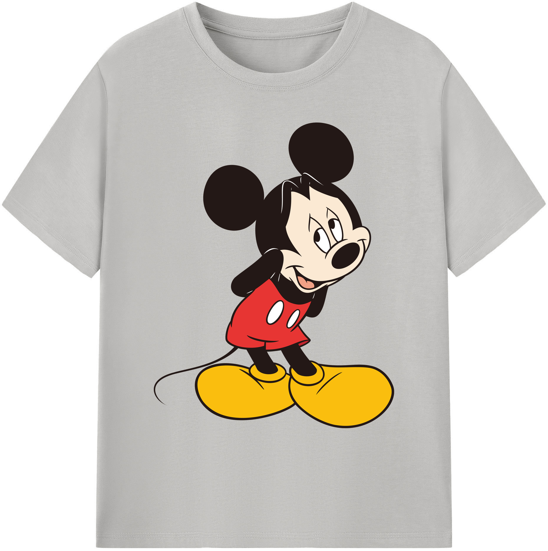 ミッキーマウス Mickey Mouse 綿100％ メンズ半袖Tシャツ｜肌触りやわらか＆通気性