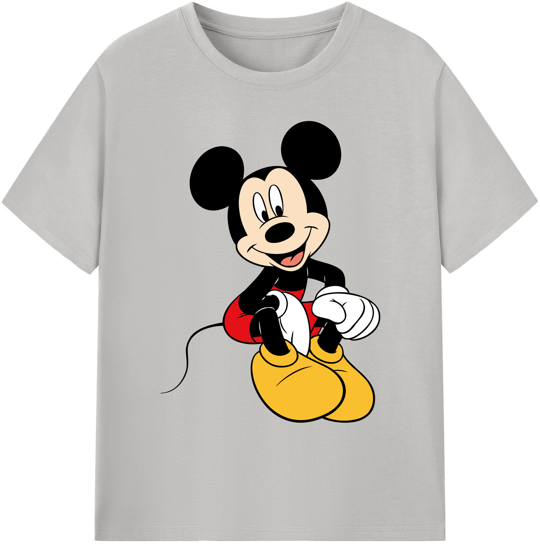 ミッキーマウス Mickey Mouse 綿100％ メンズ半袖Tシャツ｜肌触りやわらか＆通気性