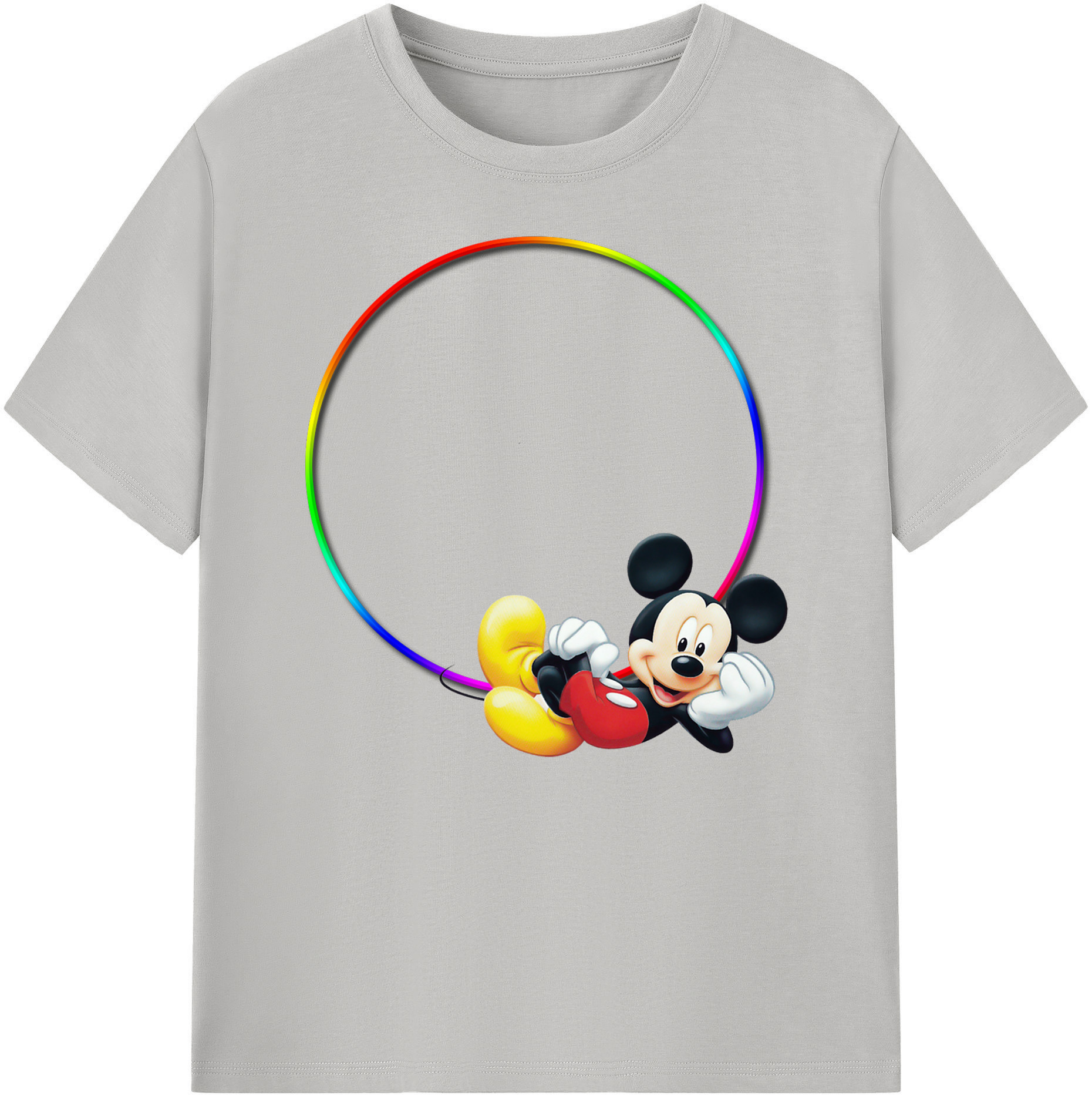 ミッキーマウス Mickey Mouse 綿100％ メンズ半袖Tシャツ｜肌触りやわらか＆通気性