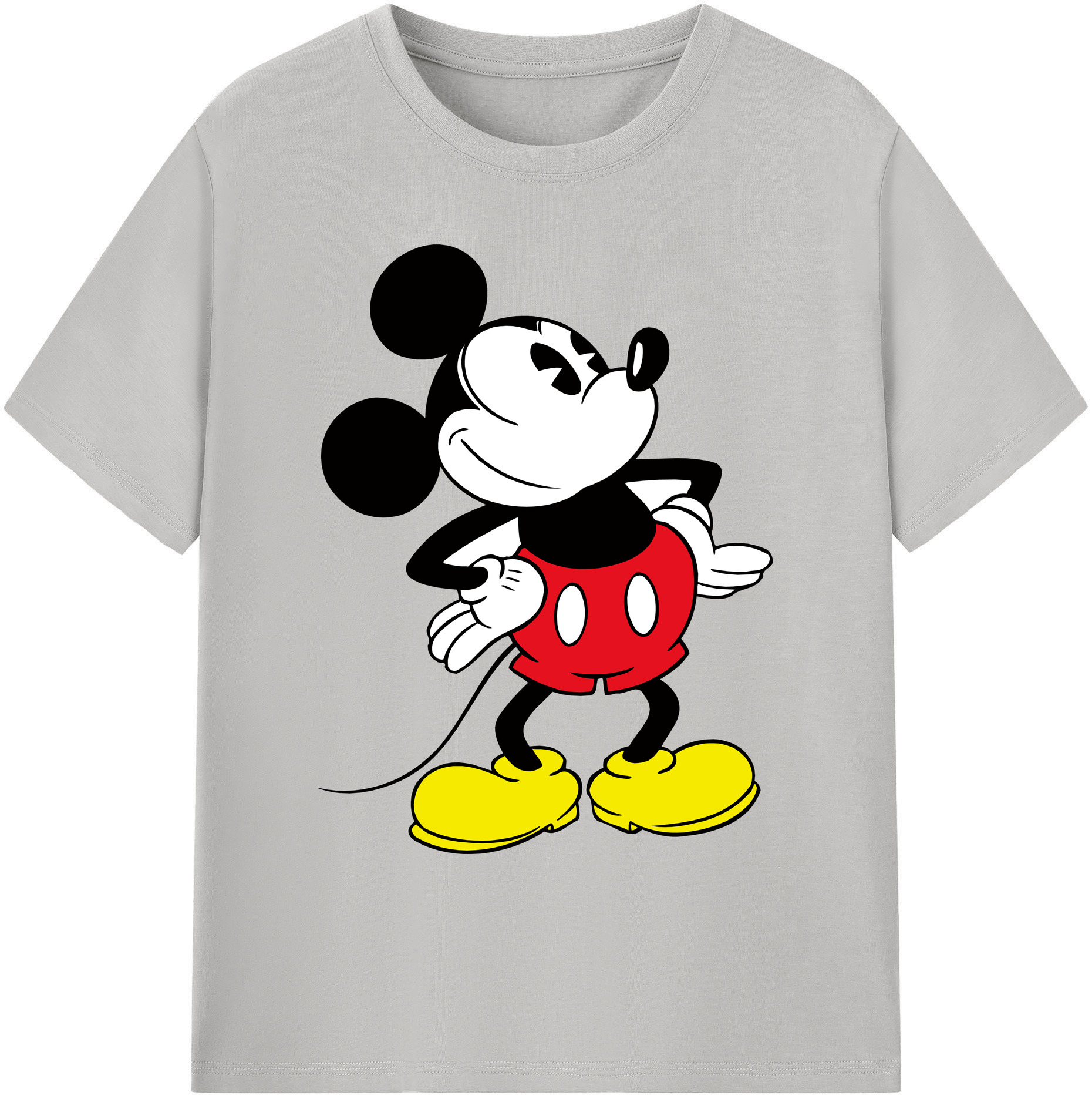 ミッキーマウス Mickey Mouse 綿100％ メンズ半袖Tシャツ｜肌触りやわらか＆通気性