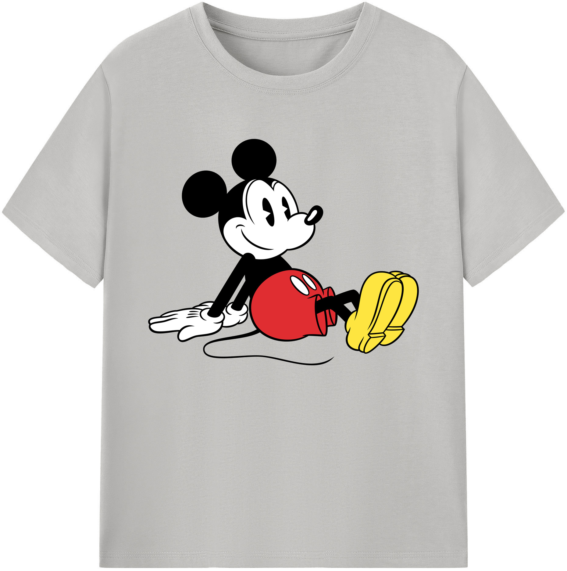 ミッキーマウス Mickey Mouse 綿100％ メンズ半袖Tシャツ｜肌触りやわらか＆通気性