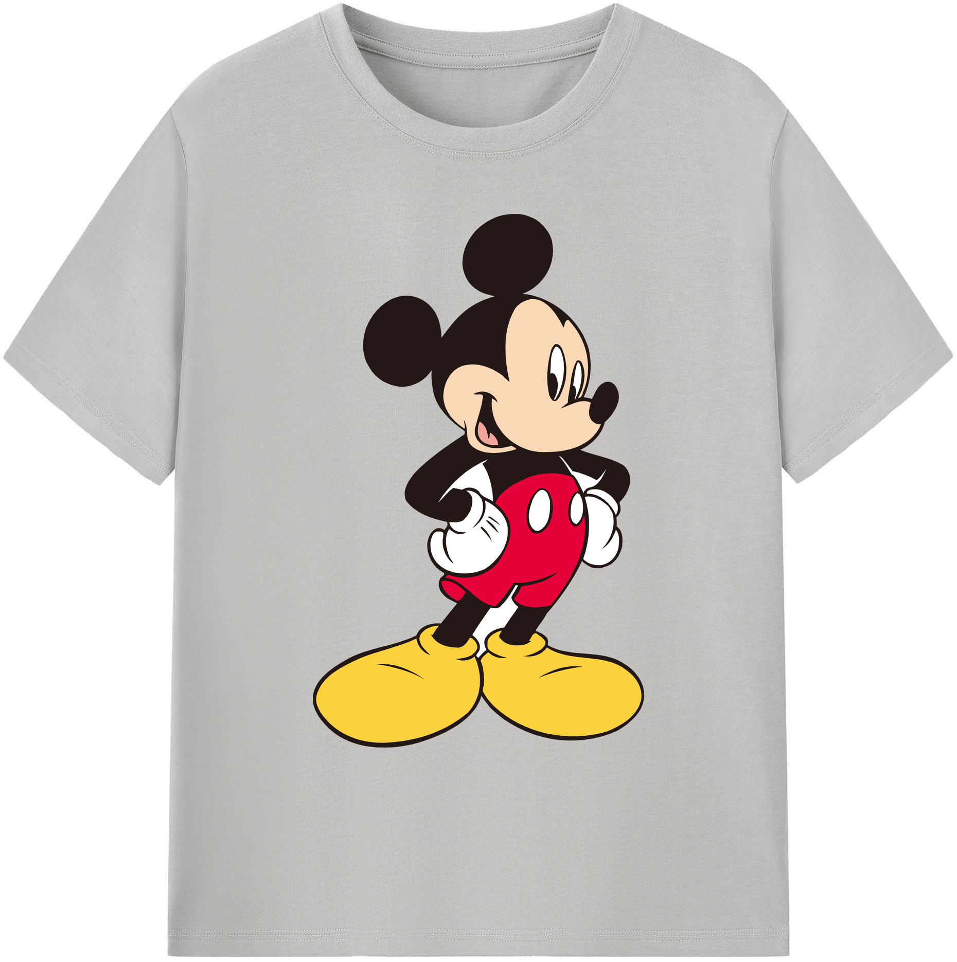 ミッキーマウス Mickey Mouse 綿100％ メンズ半袖Tシャツ｜肌触りやわらか＆通気性