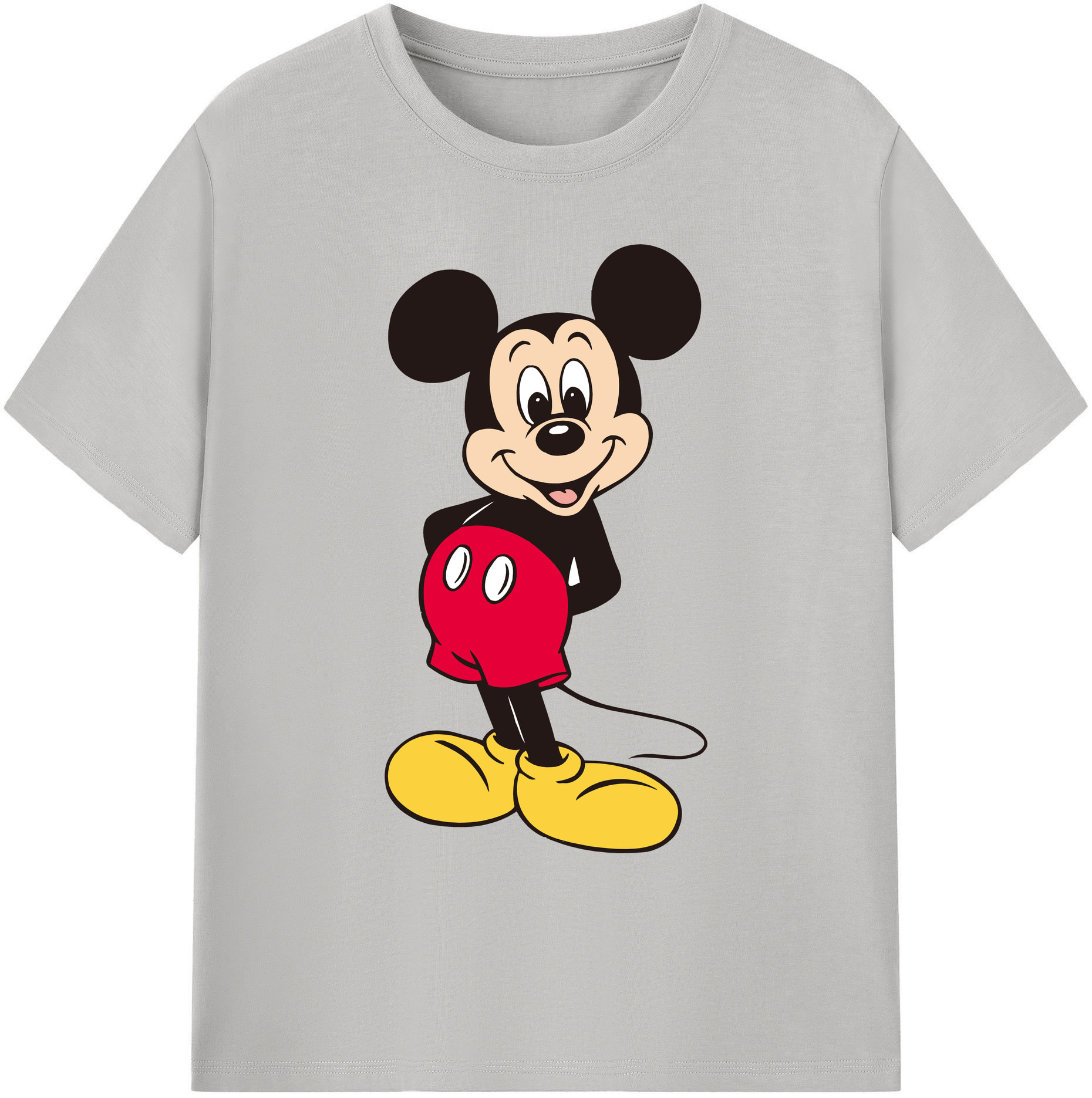 ミッキーマウス Mickey Mouse 綿100％ メンズ半袖Tシャツ｜肌触りやわらか＆通気性