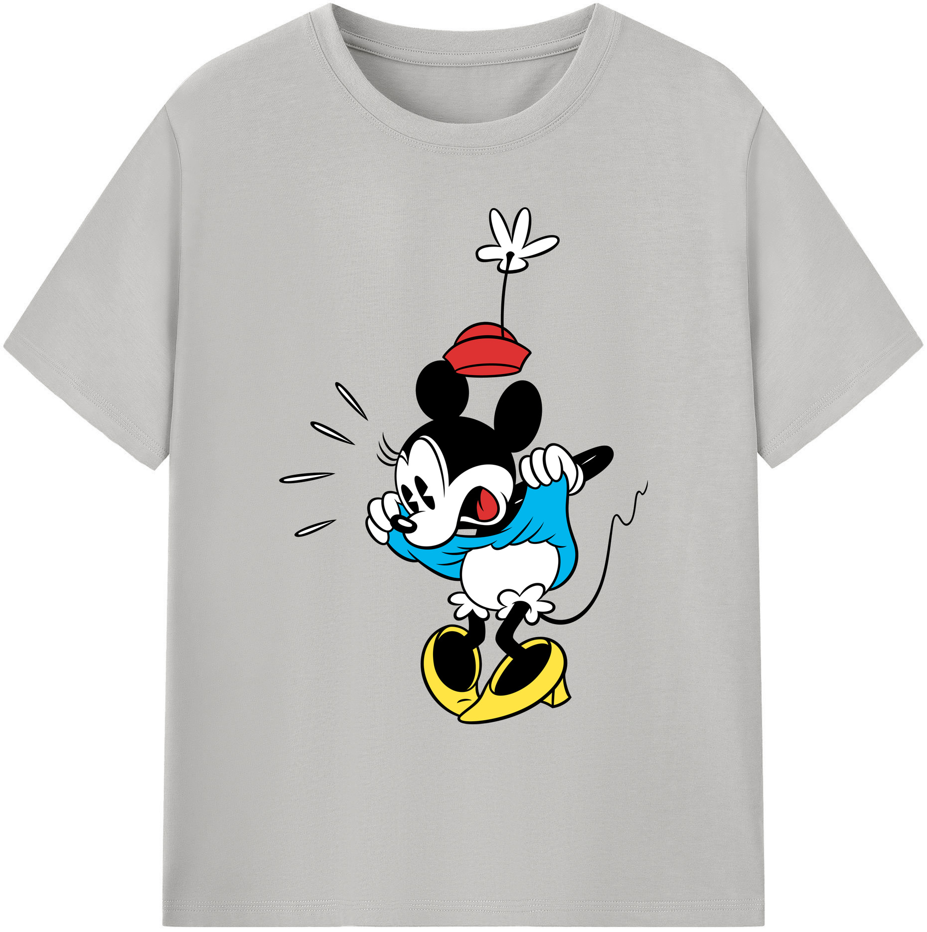 ミッキーマウス Mickey Mouse 綿100％ メンズ半袖Tシャツ｜肌触りやわらか＆通気性