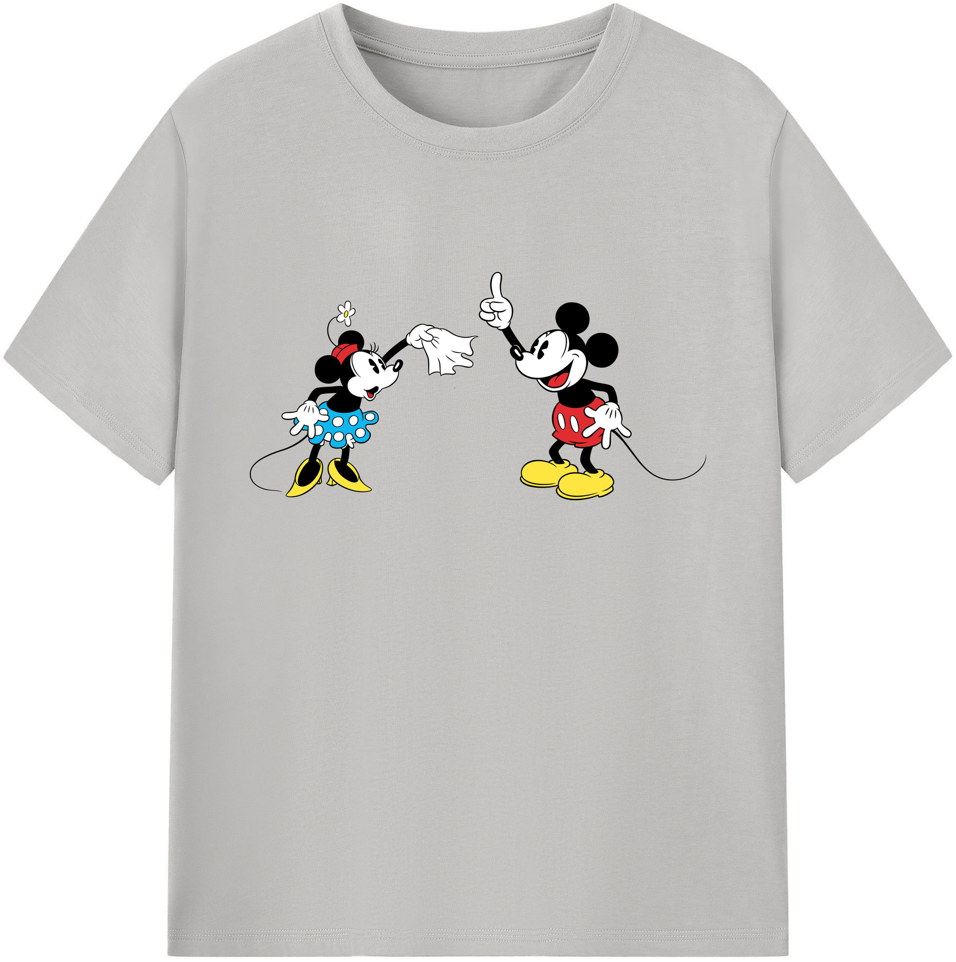 ミッキーマウス Mickey Mouse 綿100％ メンズ半袖Tシャツ｜肌触りやわらか＆通気性