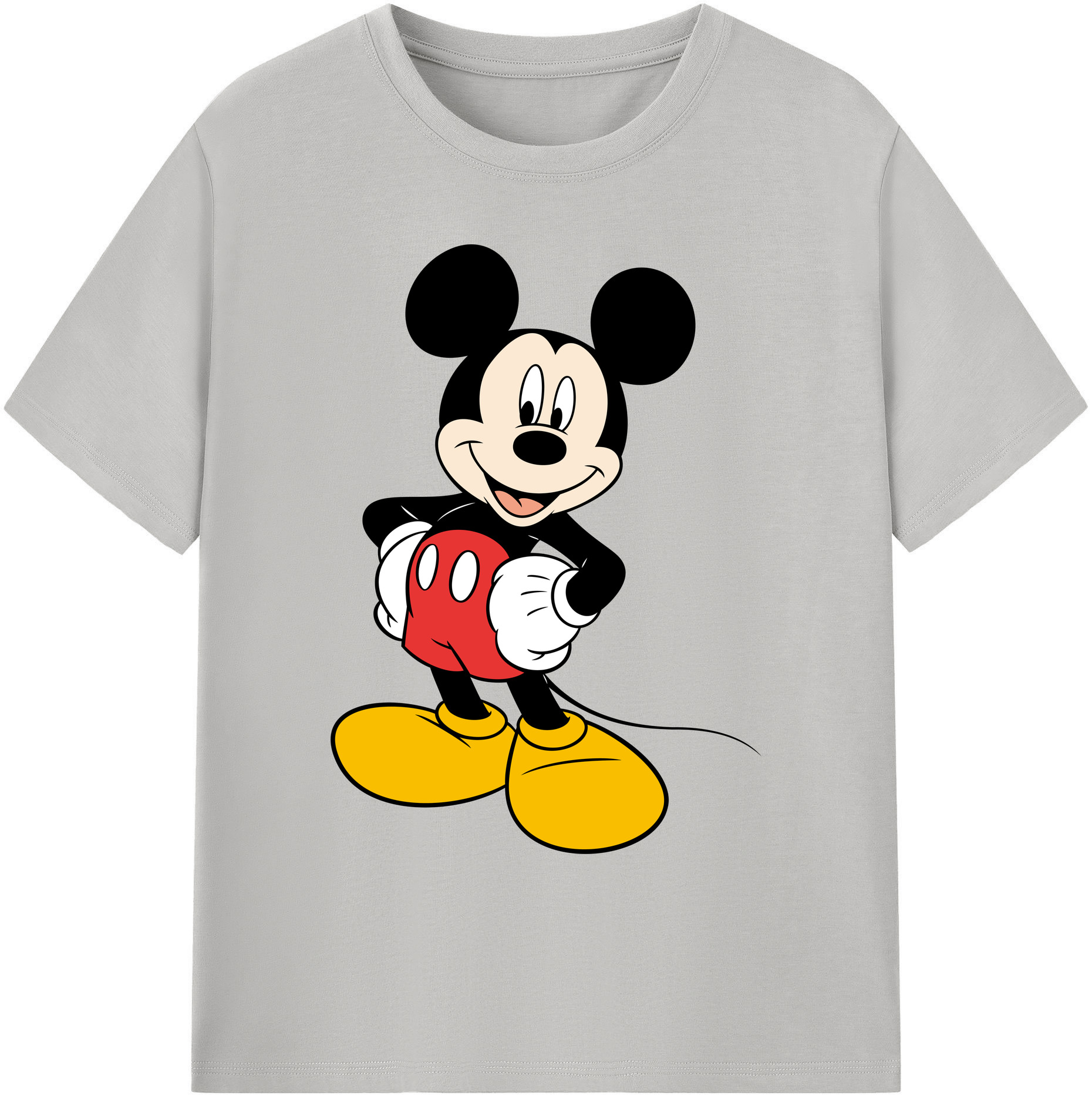 ミッキーマウス Mickey Mouse 綿100％ メンズ半袖Tシャツ｜肌触りやわらか＆通気性