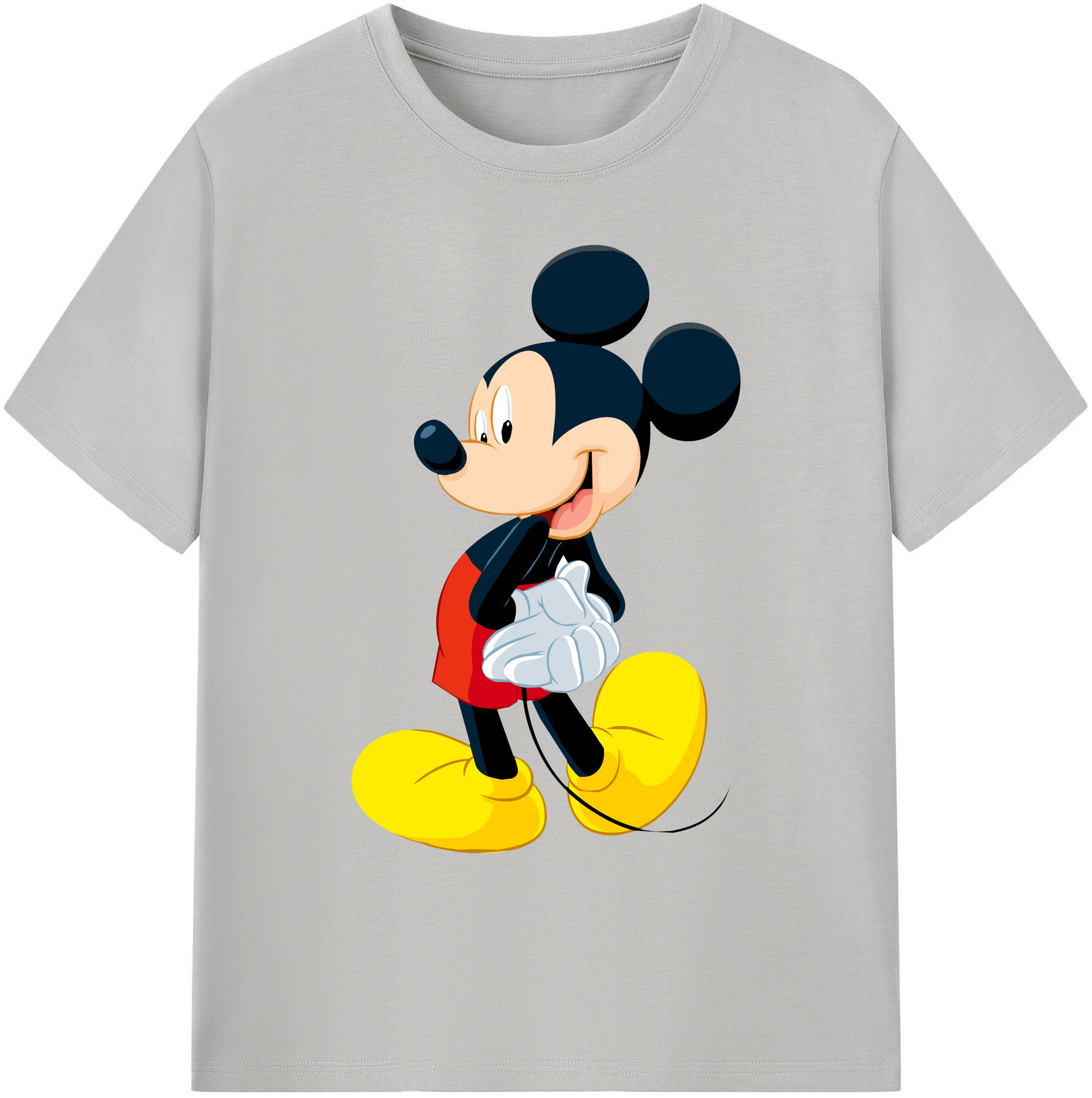 ミッキーマウス Mickey Mouse 綿100％ メンズ半袖Tシャツ｜肌触りやわらか＆通気性