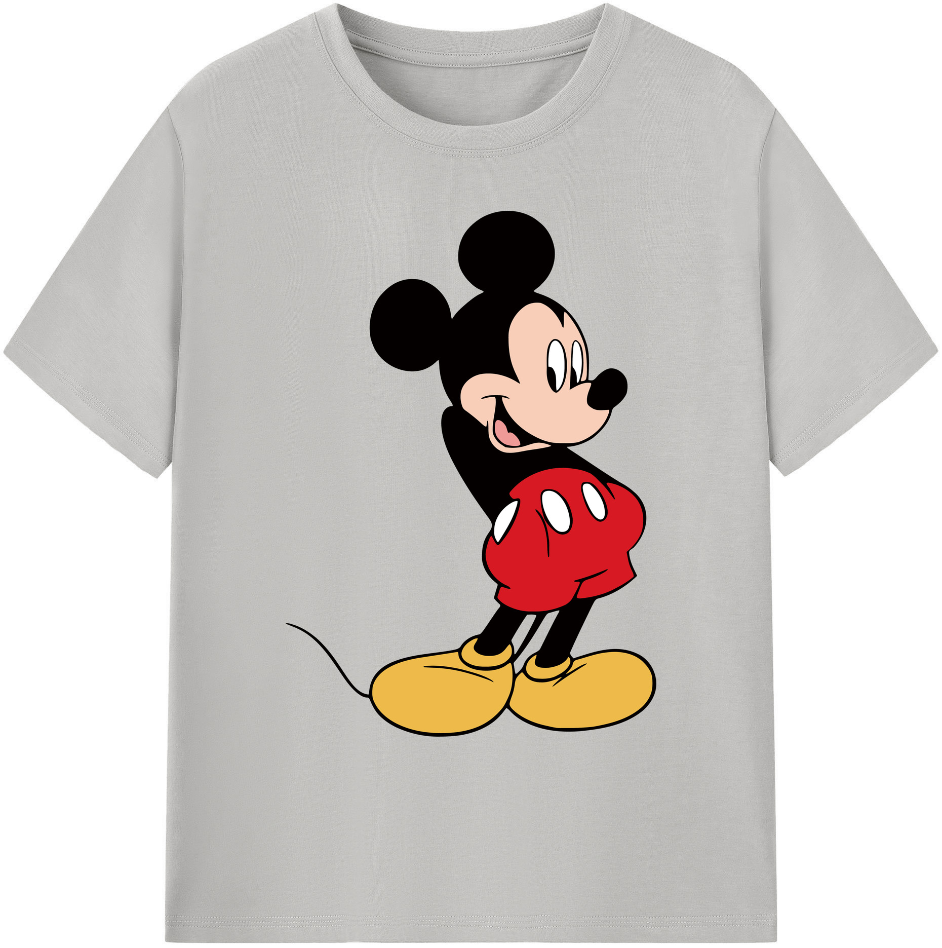 ミッキーマウス Mickey Mouse 綿100％ メンズ半袖Tシャツ｜肌触りやわらか＆通気性