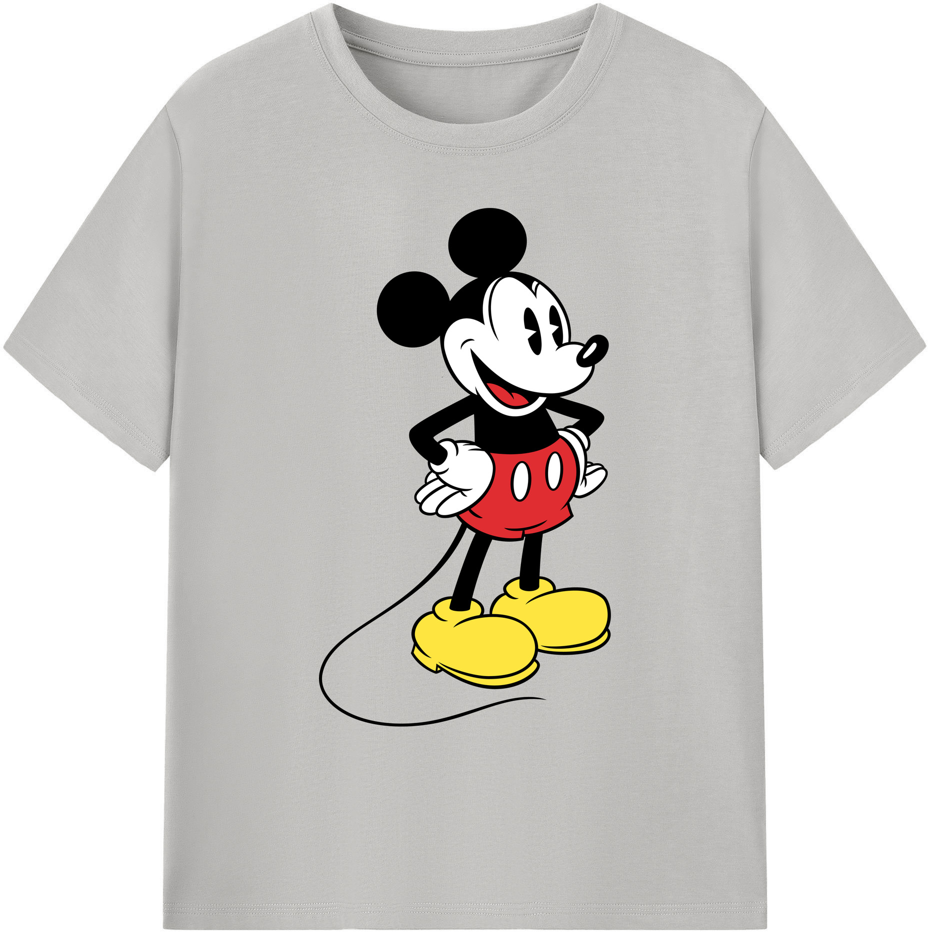 ミッキーマウス Mickey Mouse 綿100％ メンズ半袖Tシャツ｜肌触りやわらか＆通気性