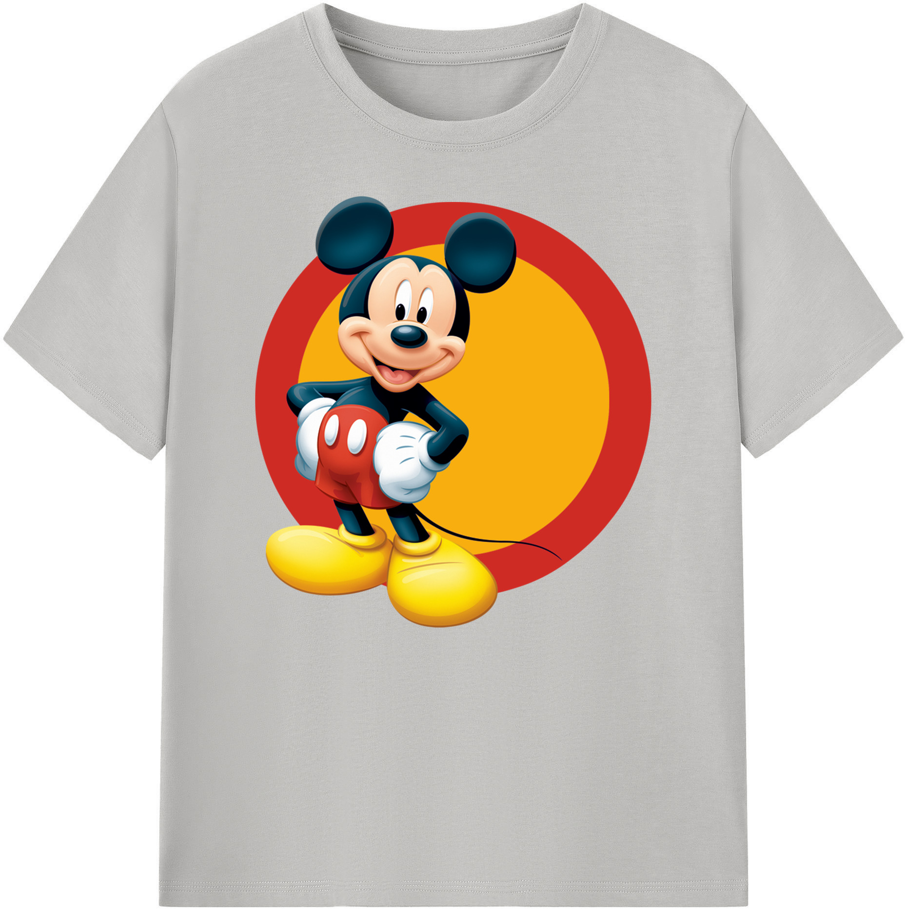 ミッキーマウス Mickey Mouse 綿100％ メンズ半袖Tシャツ｜肌触りやわらか＆通気性