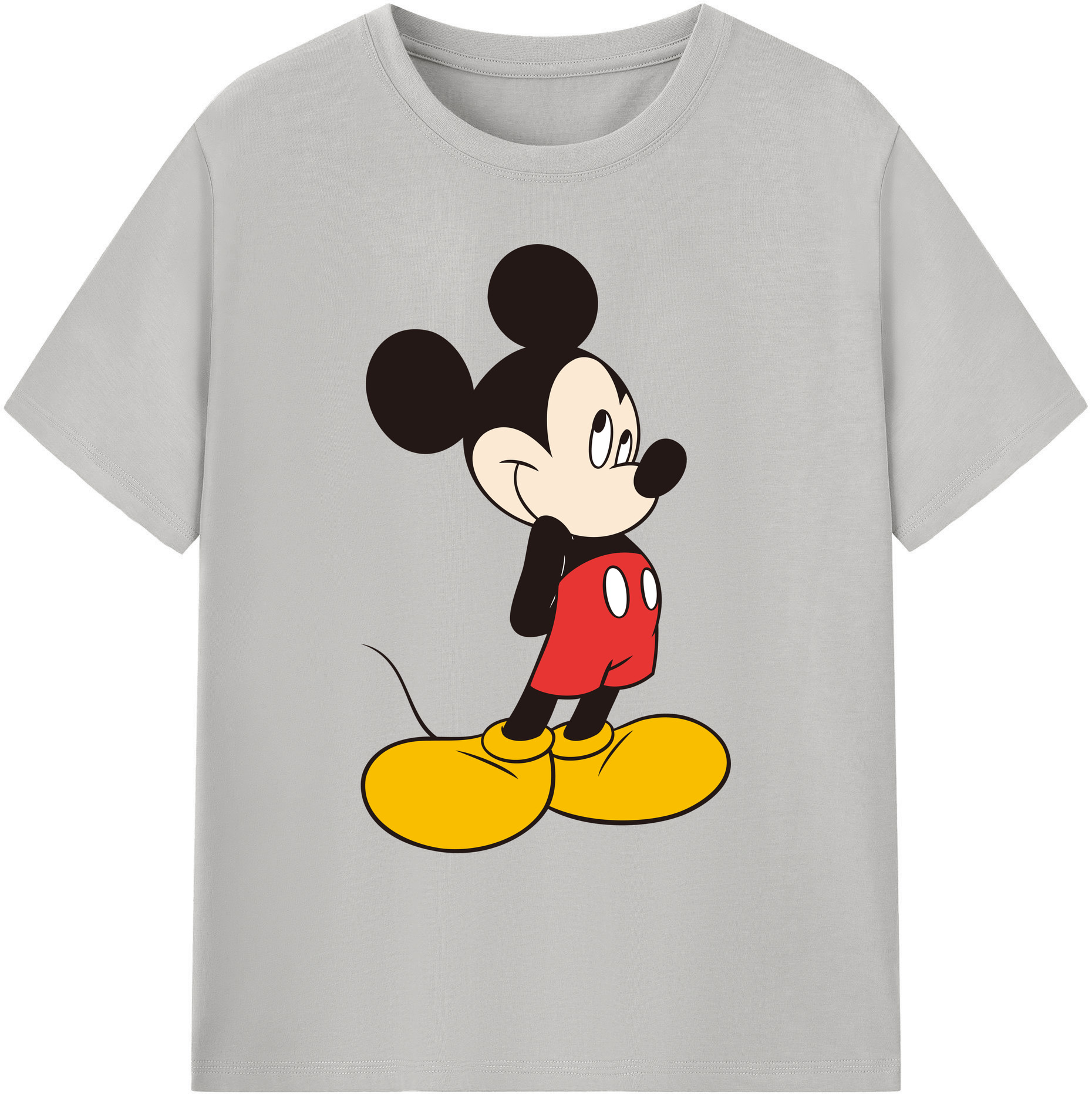 ミッキーマウス Mickey Mouse 綿100％ メンズ半袖Tシャツ｜肌触りやわらか＆通気性