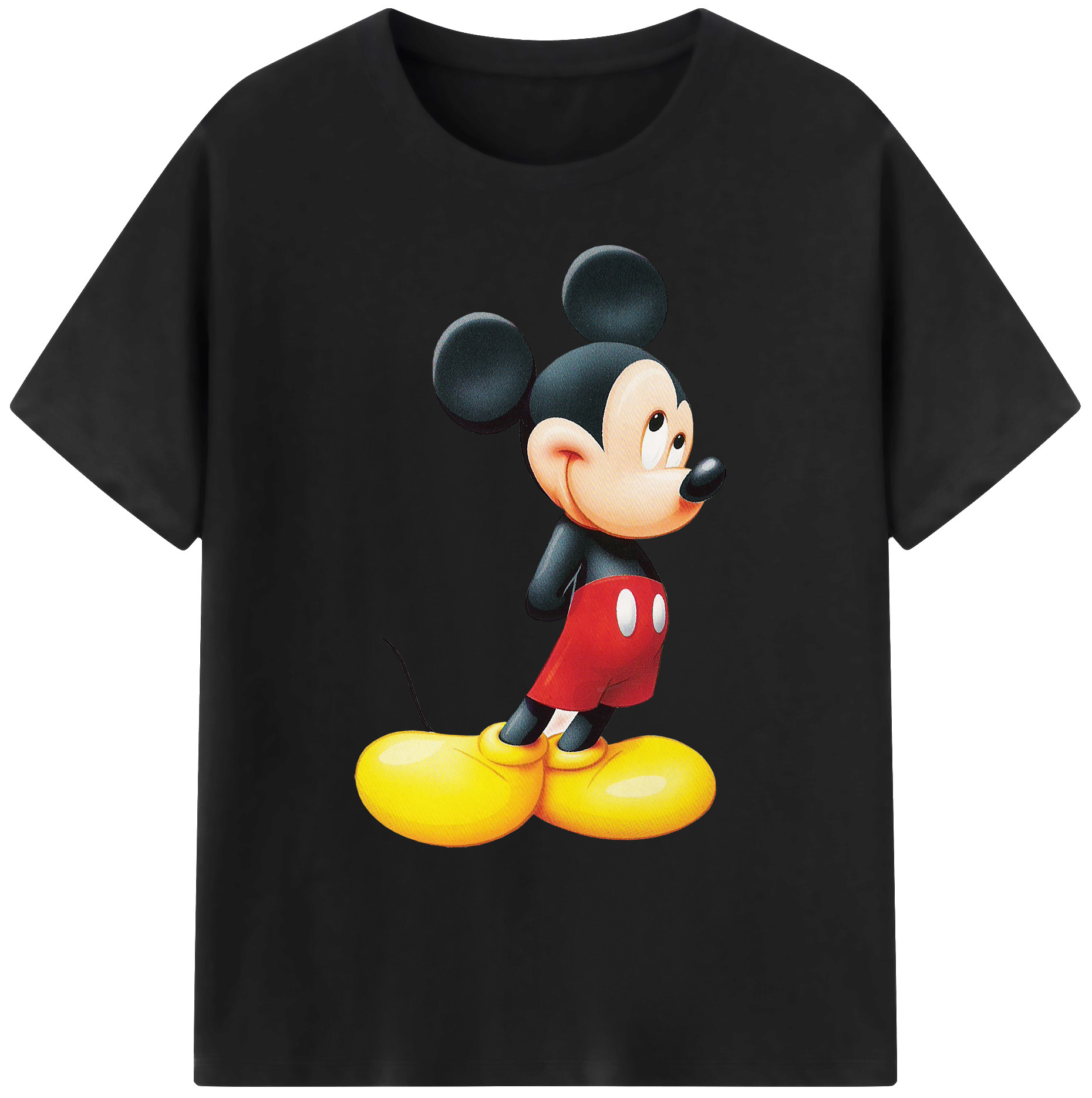 ミッキーマウス Mickey Mouse 綿100％ メンズ半袖Tシャツ｜肌触りやわらか＆通気性