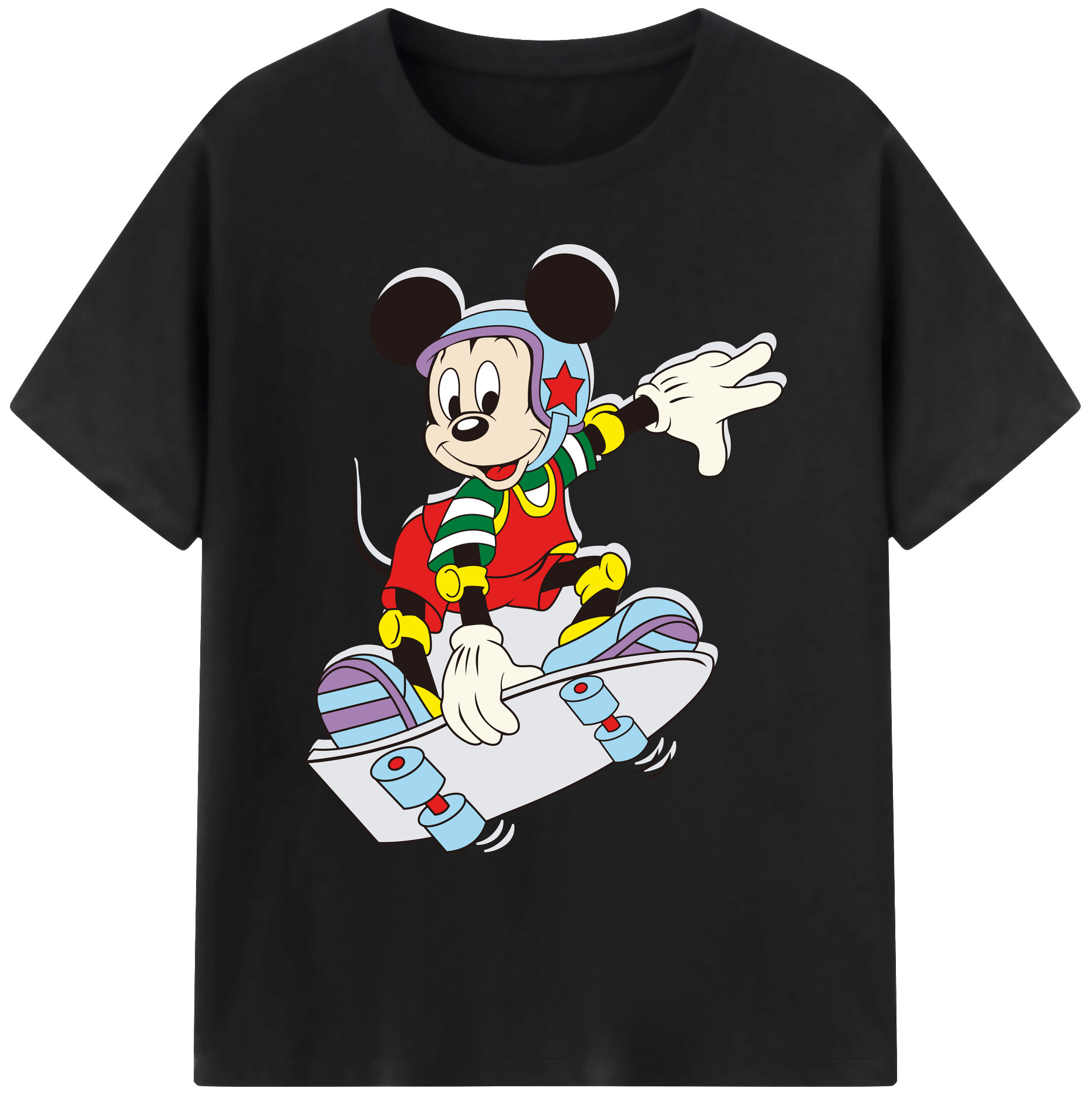 ミッキーマウス Mickey Mouse 綿100％ メンズ半袖Tシャツ｜肌触りやわらか＆通気性