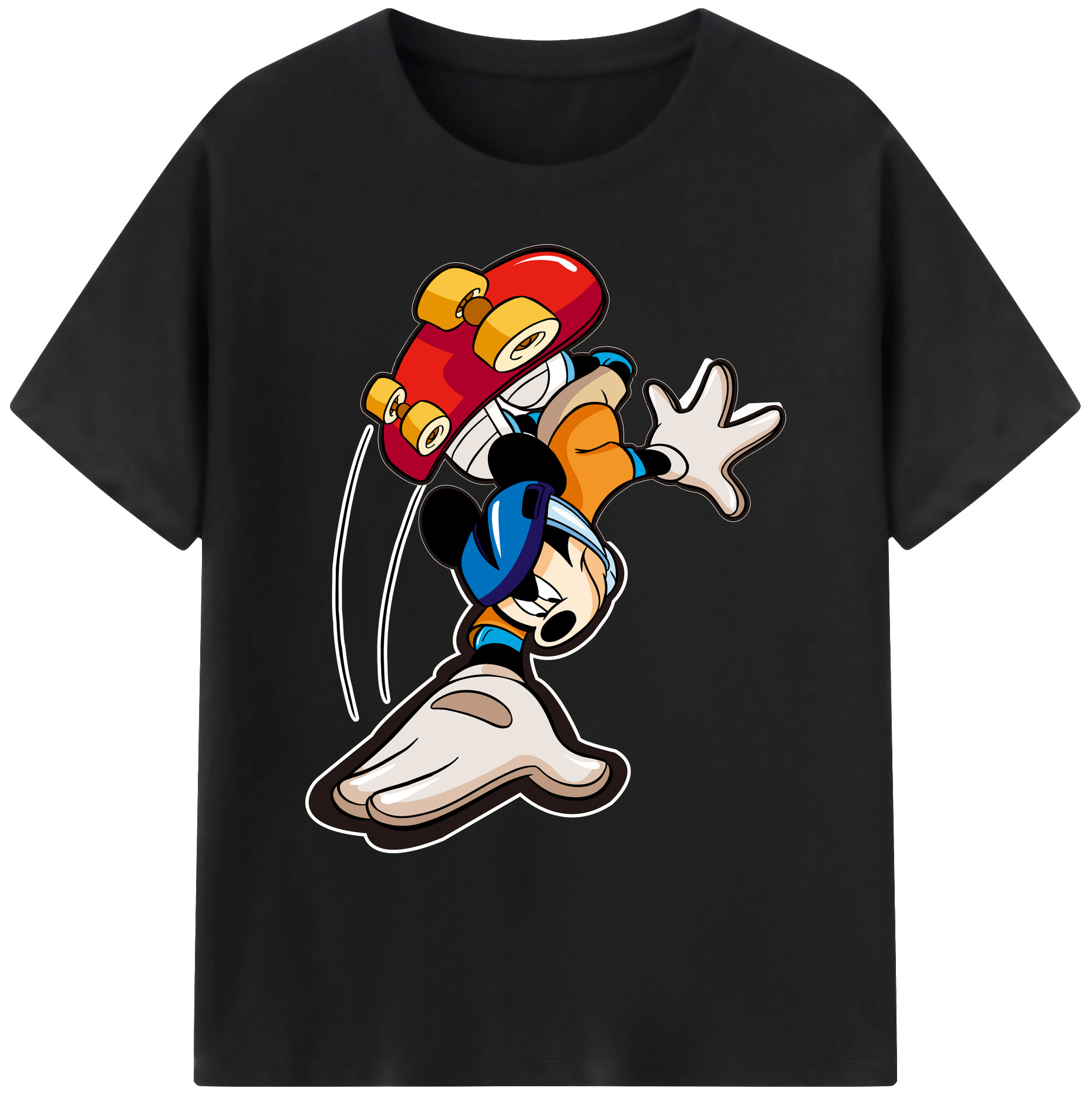 ミッキーマウス Mickey Mouse 綿100％ メンズ半袖Tシャツ｜肌触りやわらか＆通気性