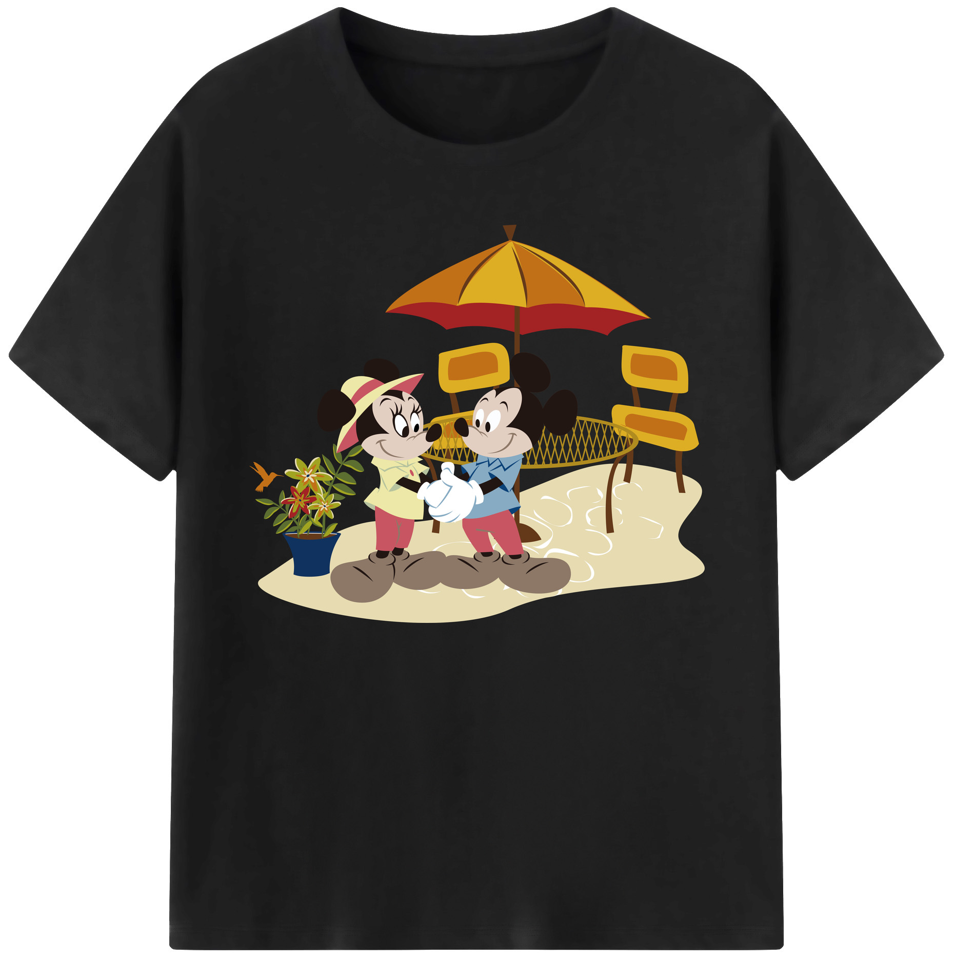 ミッキーマウス Mickey Mouse 綿100％ メンズ半袖Tシャツ｜肌触りやわらか＆通気性