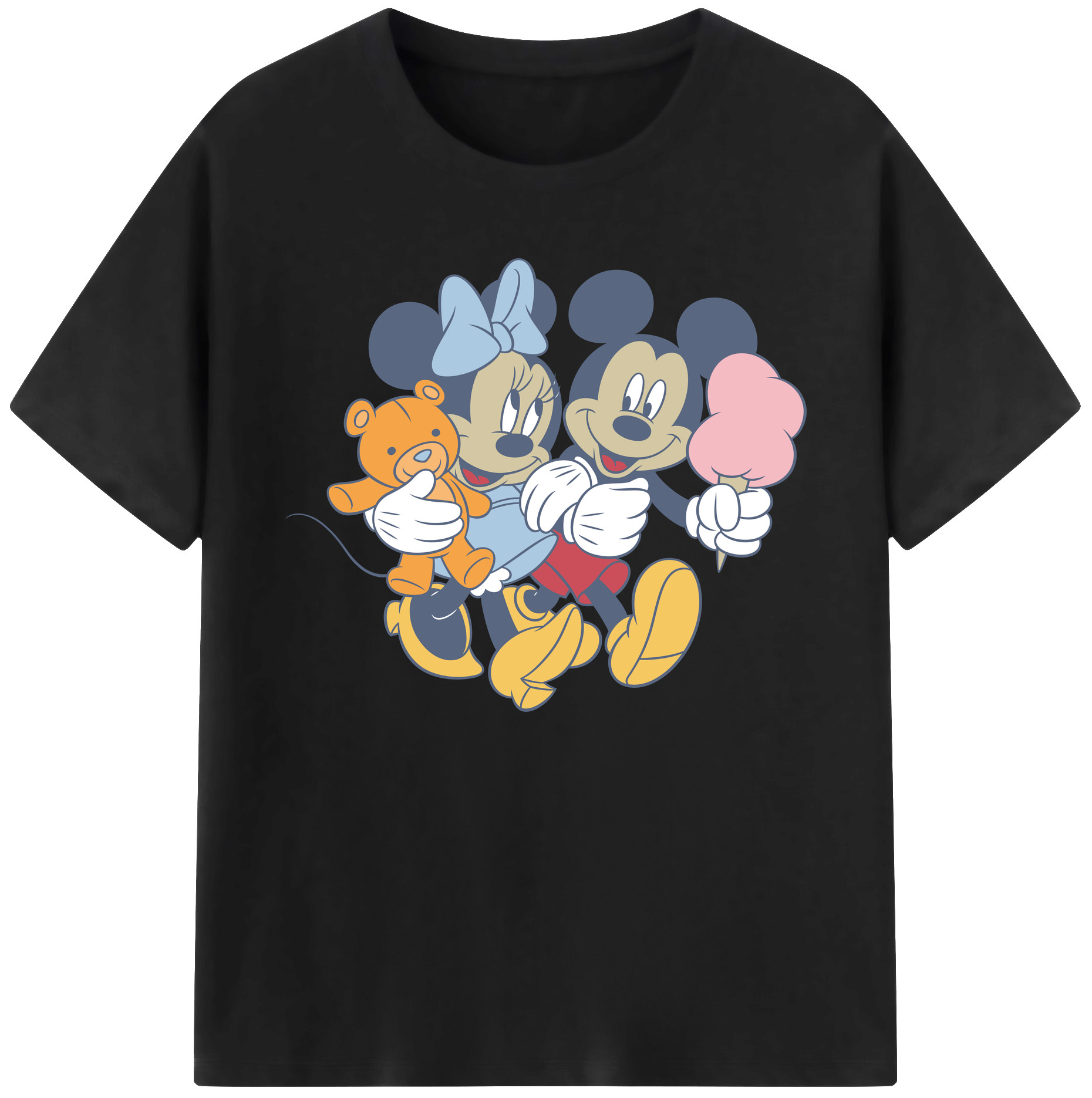ミッキーマウス Mickey Mouse 綿100％ メンズ半袖Tシャツ｜肌触りやわらか＆通気性