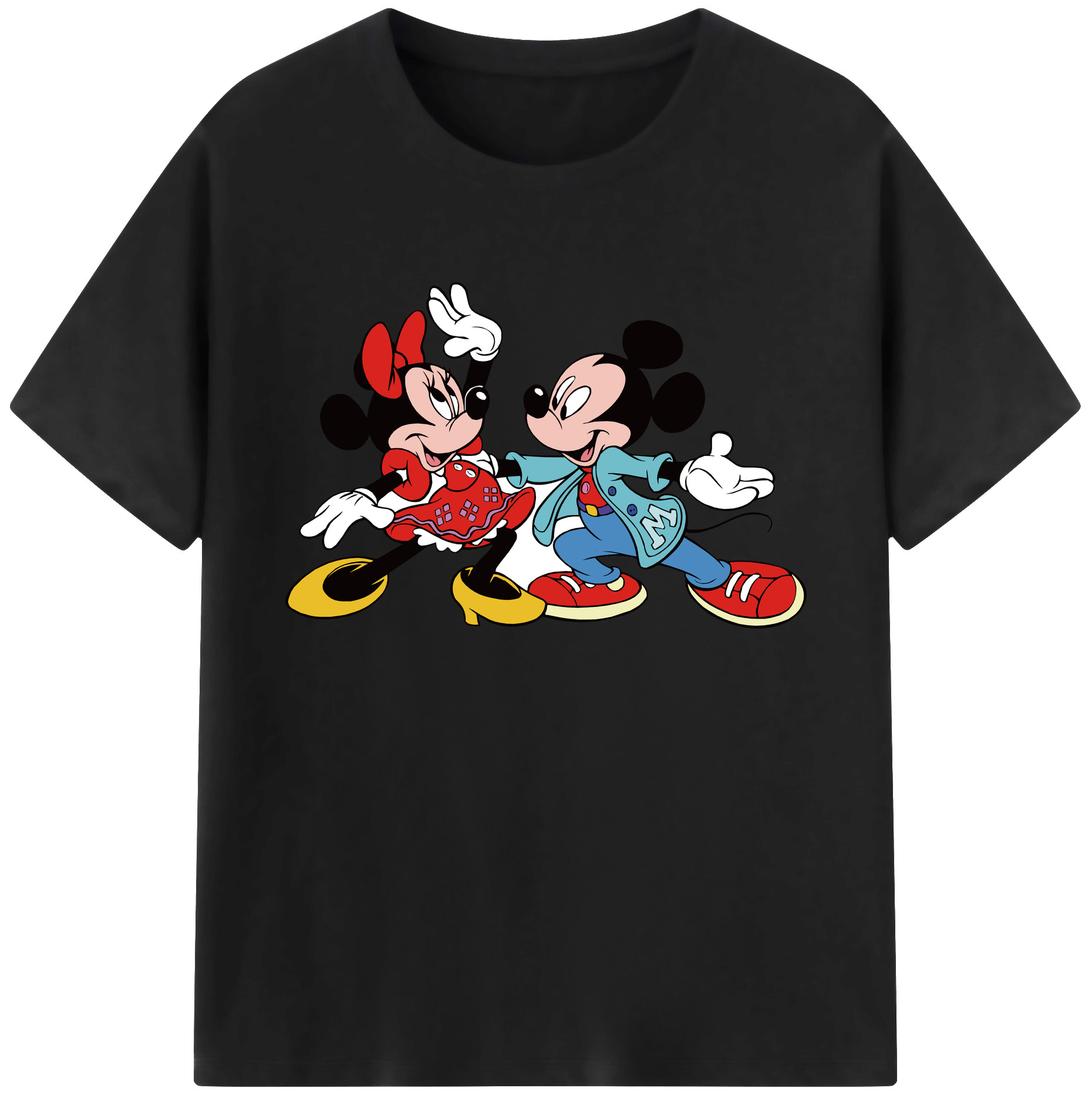 ミッキーマウス Mickey Mouse 綿100％ メンズ半袖Tシャツ｜肌触りやわらか＆通気性