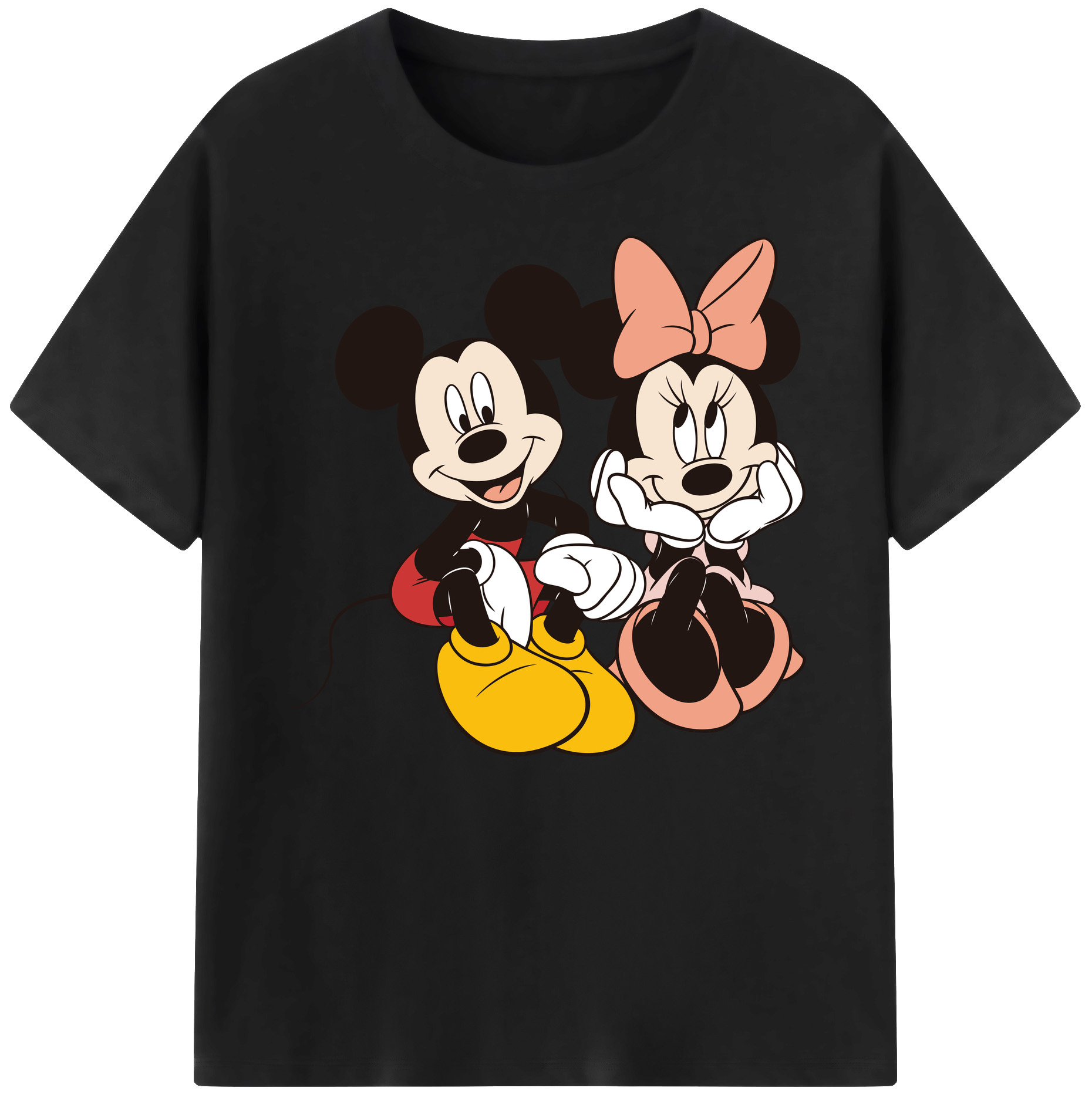 ミッキーマウス Mickey Mouse 綿100％ メンズ半袖Tシャツ｜肌触りやわらか＆通気性