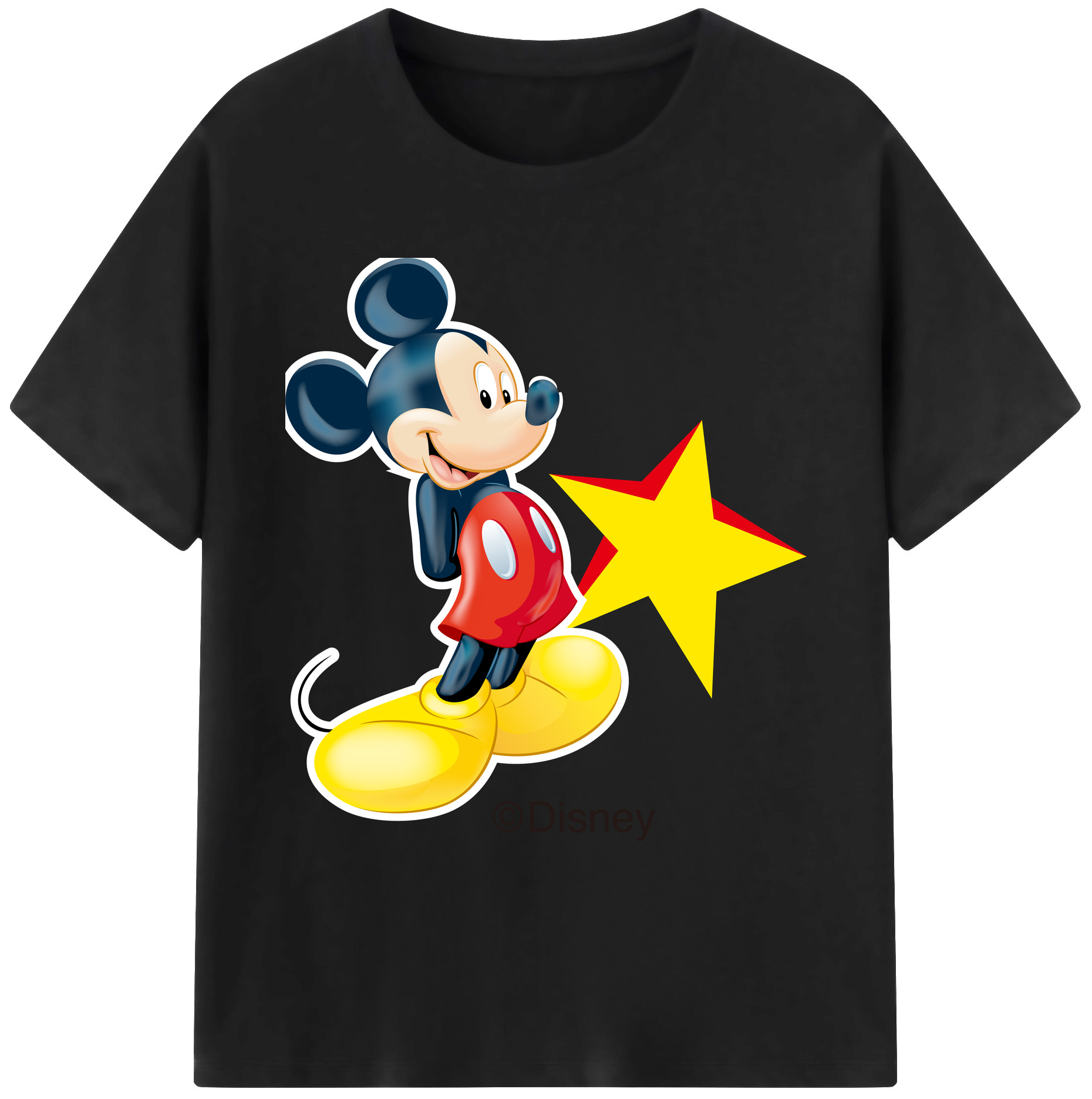 ミッキーマウス Mickey Mouse 綿100％ メンズ半袖Tシャツ｜肌触りやわらか＆通気性