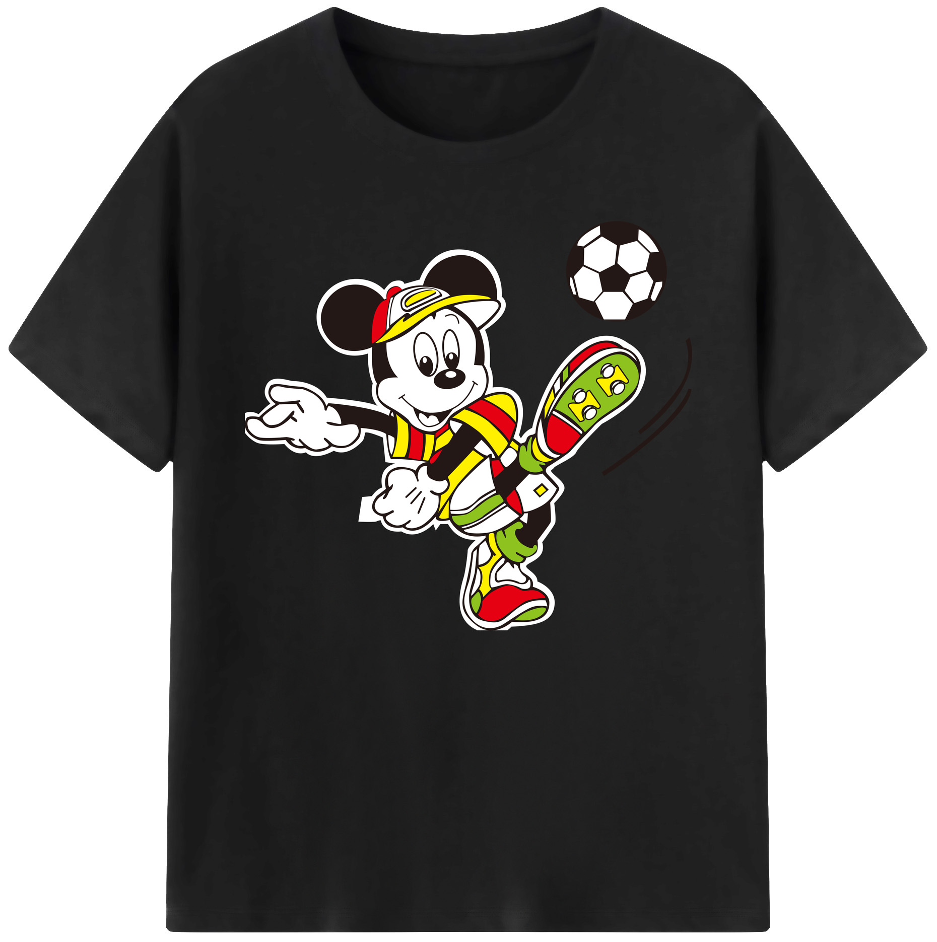 ミッキーマウス Mickey Mouse 綿100％ メンズ半袖Tシャツ｜肌触りやわらか＆通気性