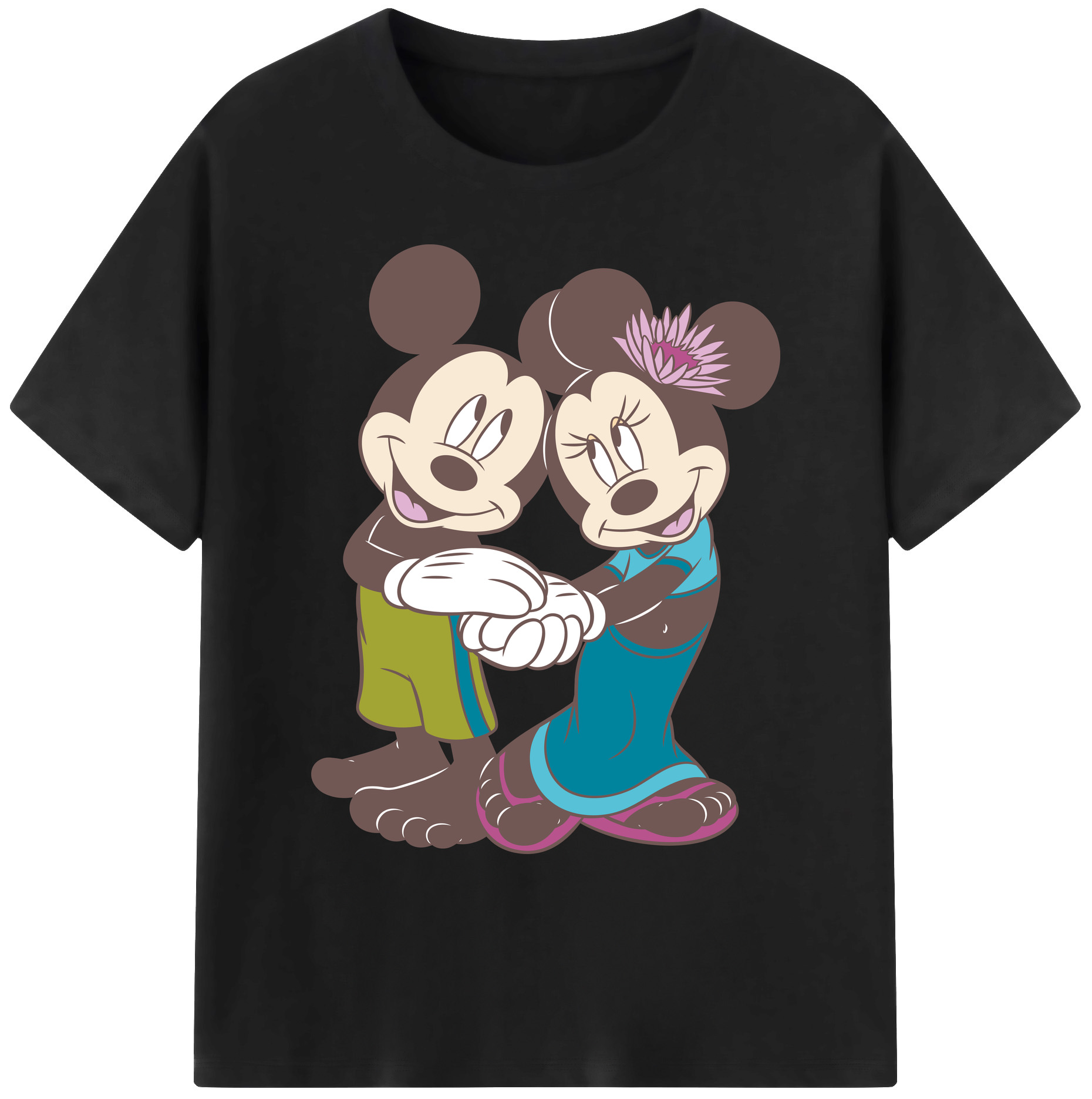 ミッキーマウス Mickey Mouse 綿100％ メンズ半袖Tシャツ｜肌触りやわらか＆通気性