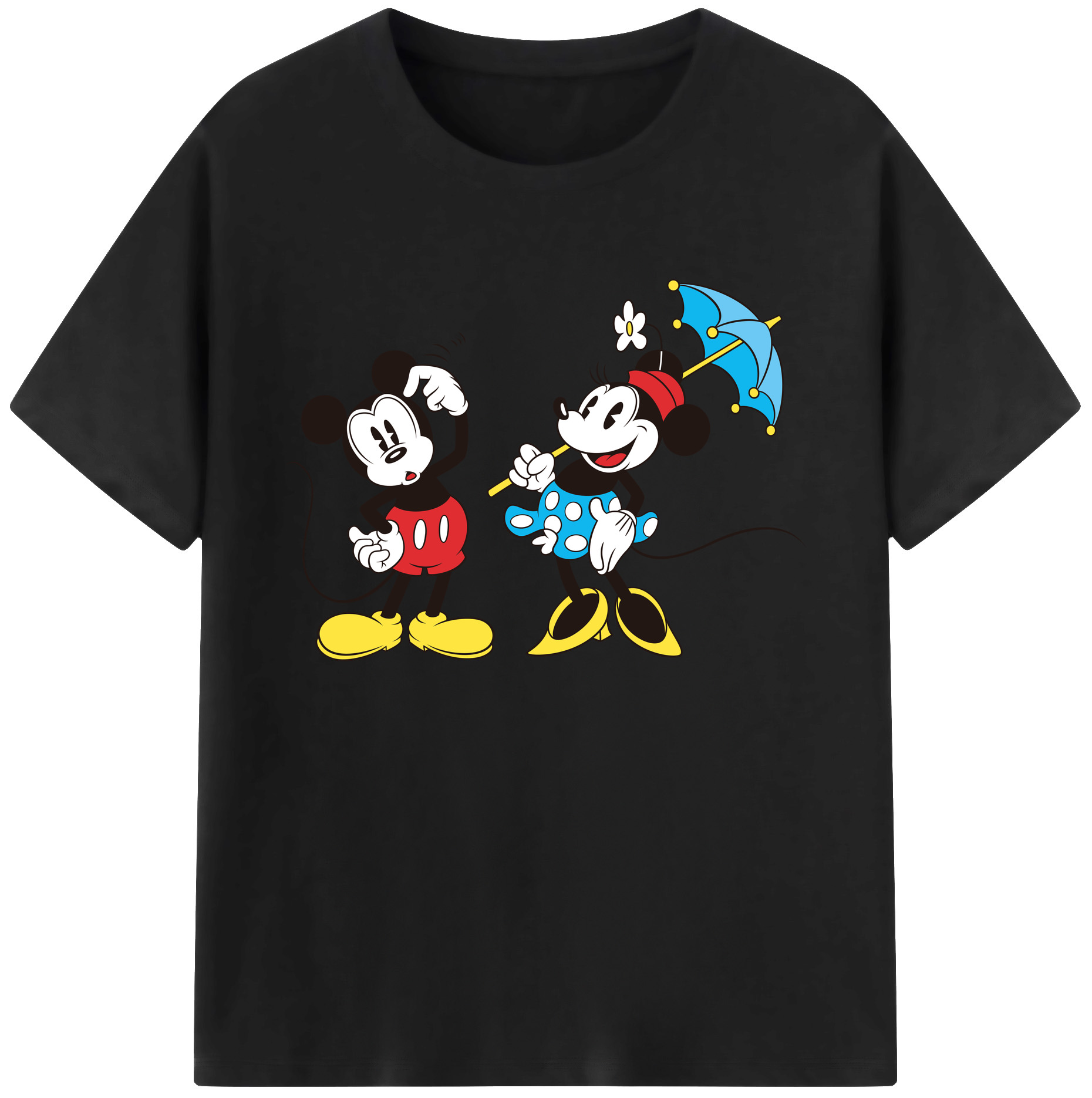 ミッキーマウス Mickey Mouse 綿100％ メンズ半袖Tシャツ｜肌触りやわらか＆通気性