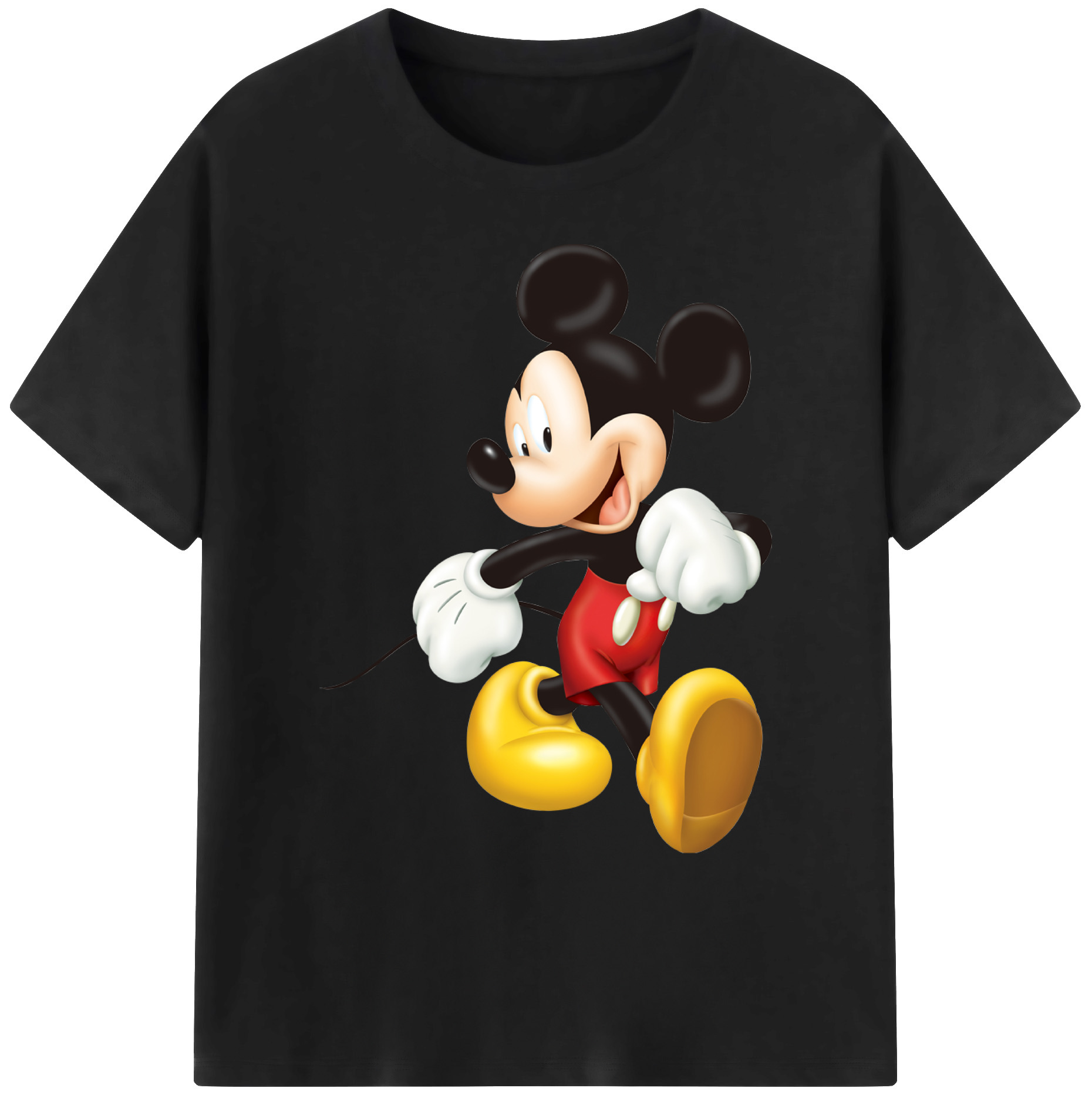 ミッキーマウス Mickey Mouse 綿100％ メンズ半袖Tシャツ｜肌触りやわらか＆通気性