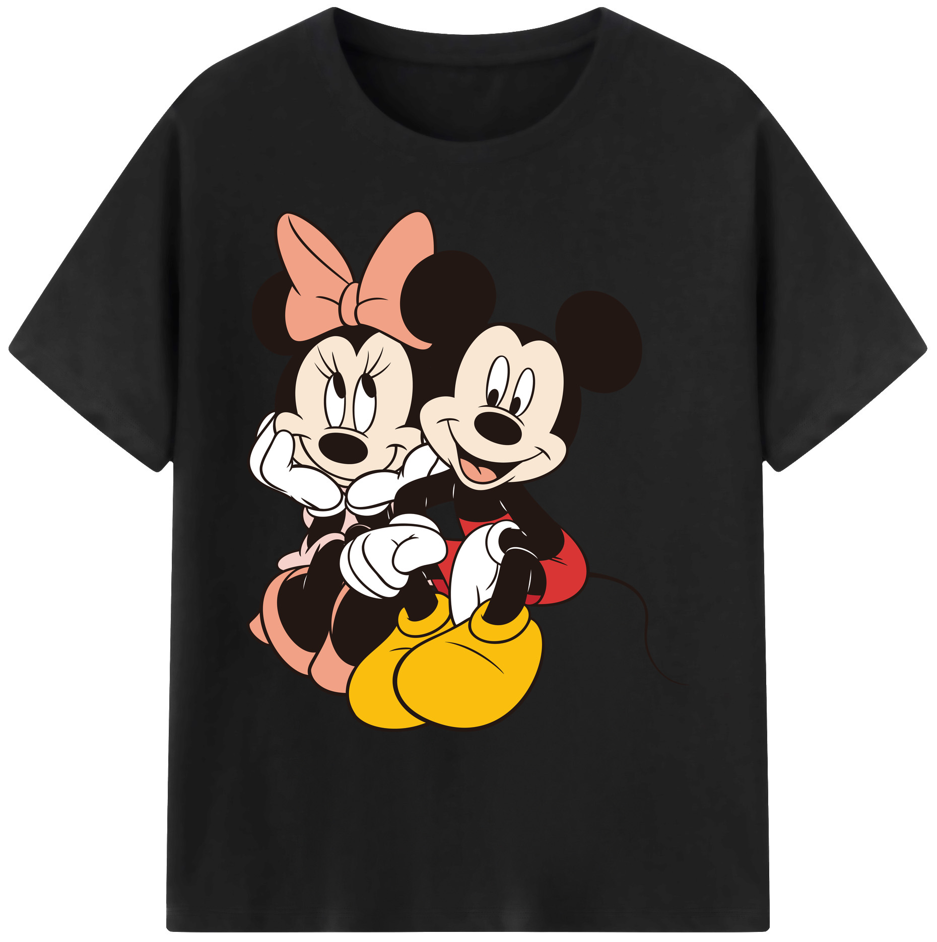 ミッキーマウス Mickey Mouse 綿100％ メンズ半袖Tシャツ｜肌触りやわらか＆通気性