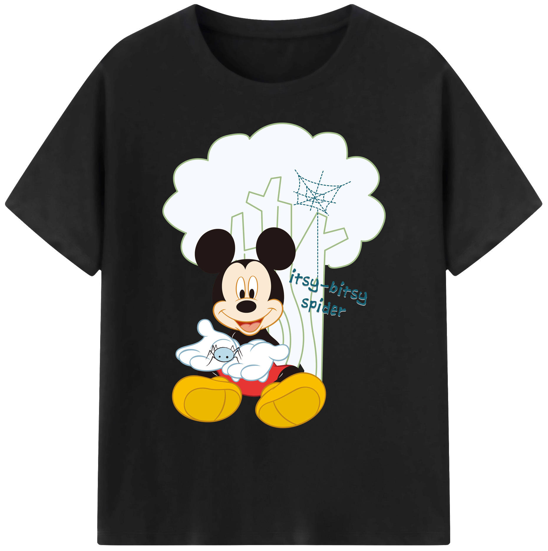 ミッキーマウス Mickey Mouse 綿100％ メンズ半袖Tシャツ｜肌触りやわらか＆通気性