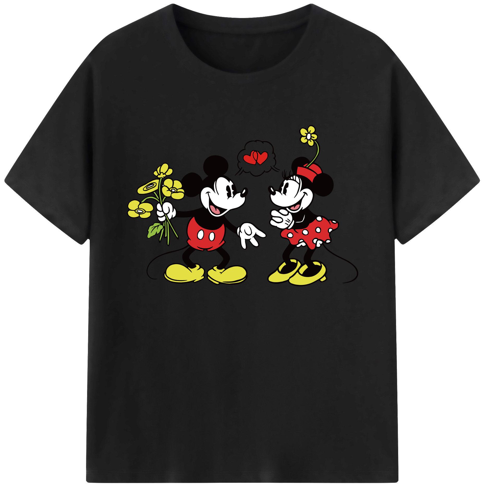 ミッキーマウス Mickey Mouse 綿100％ メンズ半袖Tシャツ｜肌触りやわらか＆通気性
