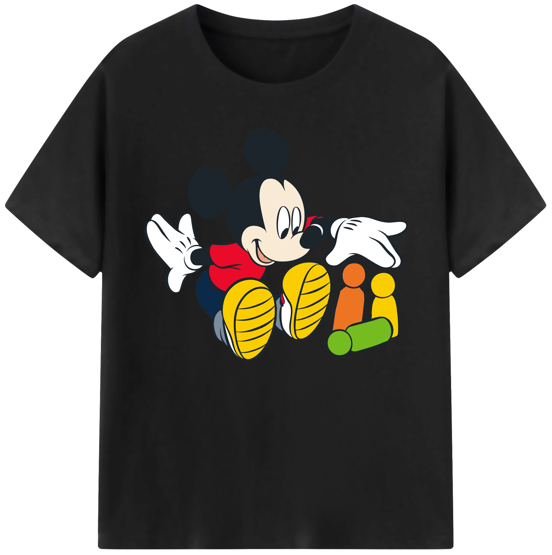 ミッキーマウス Mickey Mouse 綿100％ メンズ半袖Tシャツ｜肌触りやわらか＆通気性