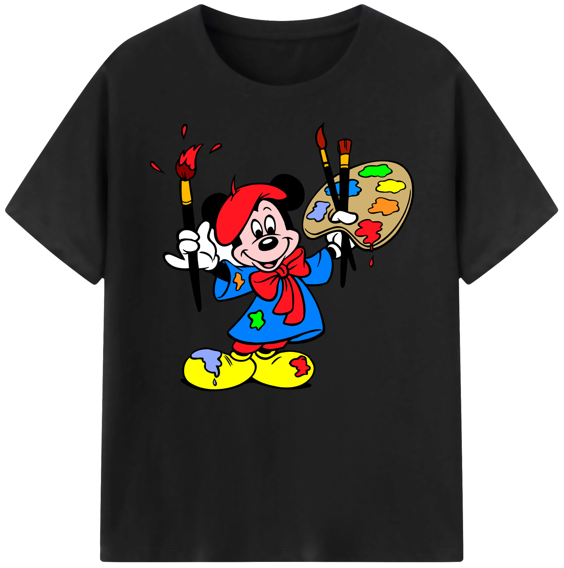ミッキーマウス Mickey Mouse 綿100％ メンズ半袖Tシャツ｜肌触りやわらか＆通気性