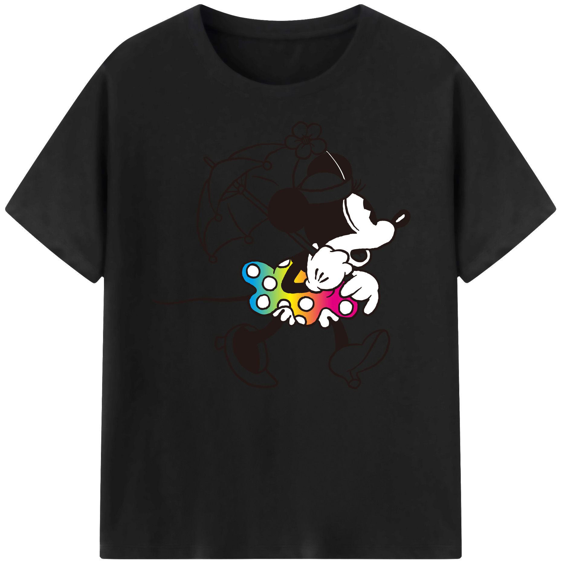 ミッキーマウス Mickey Mouse 綿100％ メンズ半袖Tシャツ｜肌触りやわらか＆通気性