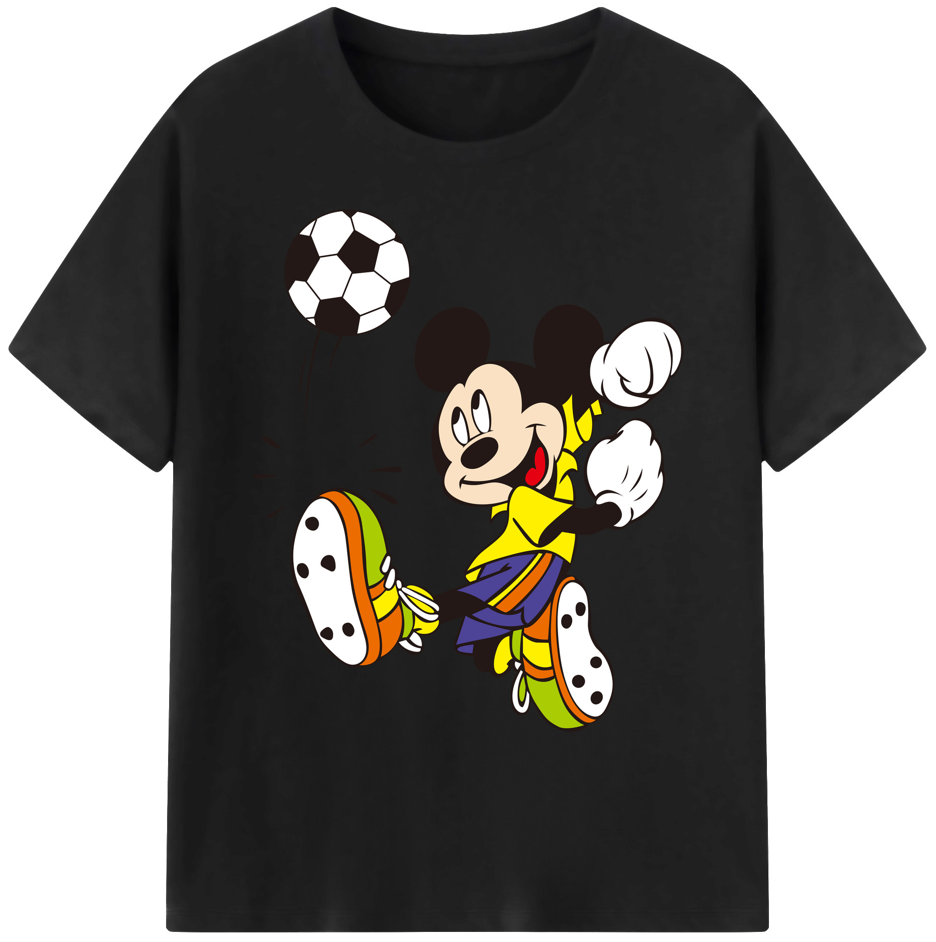 ミッキーマウス Mickey Mouse 綿100％ メンズ半袖Tシャツ｜肌触りやわらか＆通気性