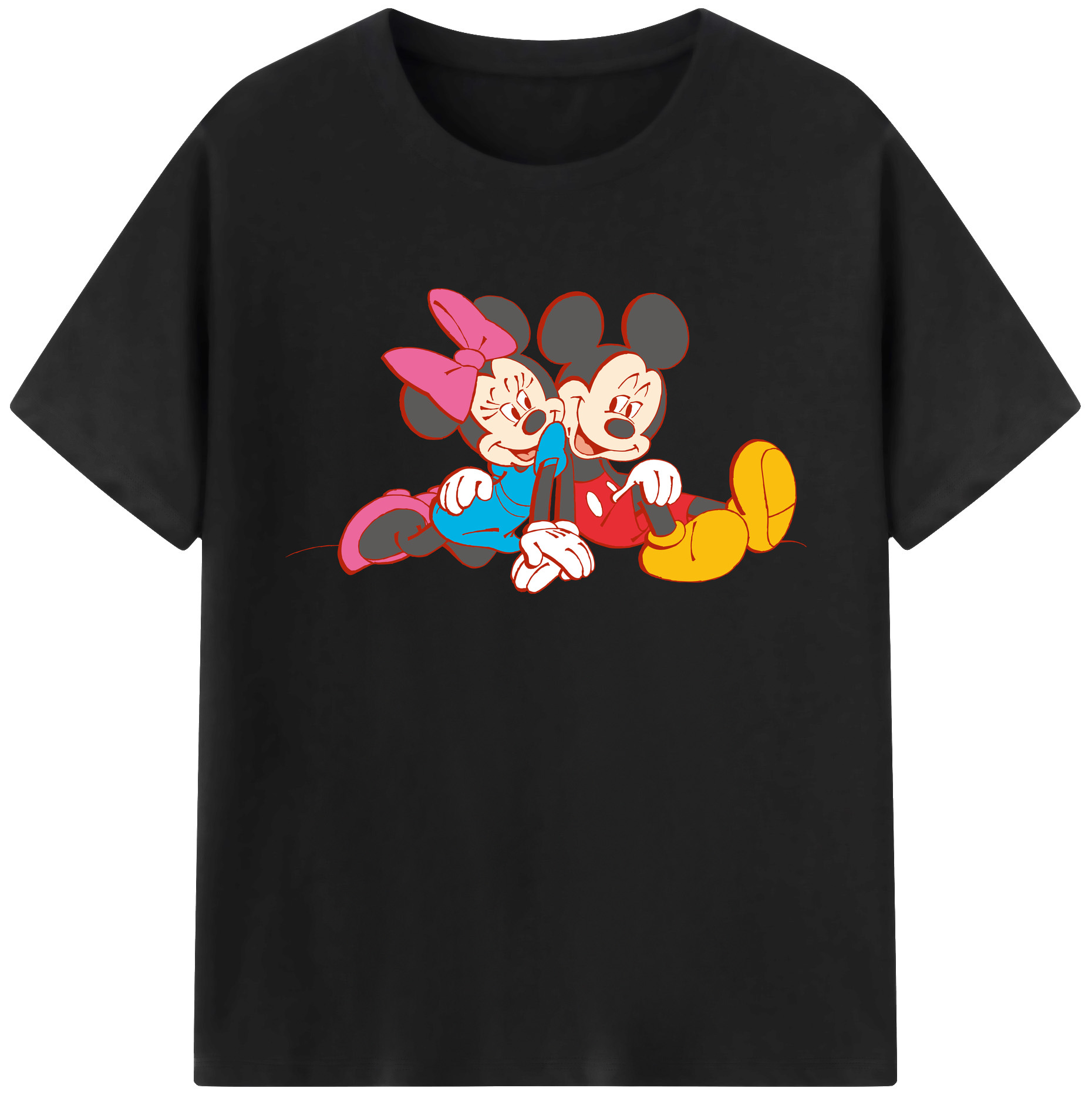 ミッキーマウス Mickey Mouse 綿100％ メンズ半袖Tシャツ｜肌触りやわらか＆通気性