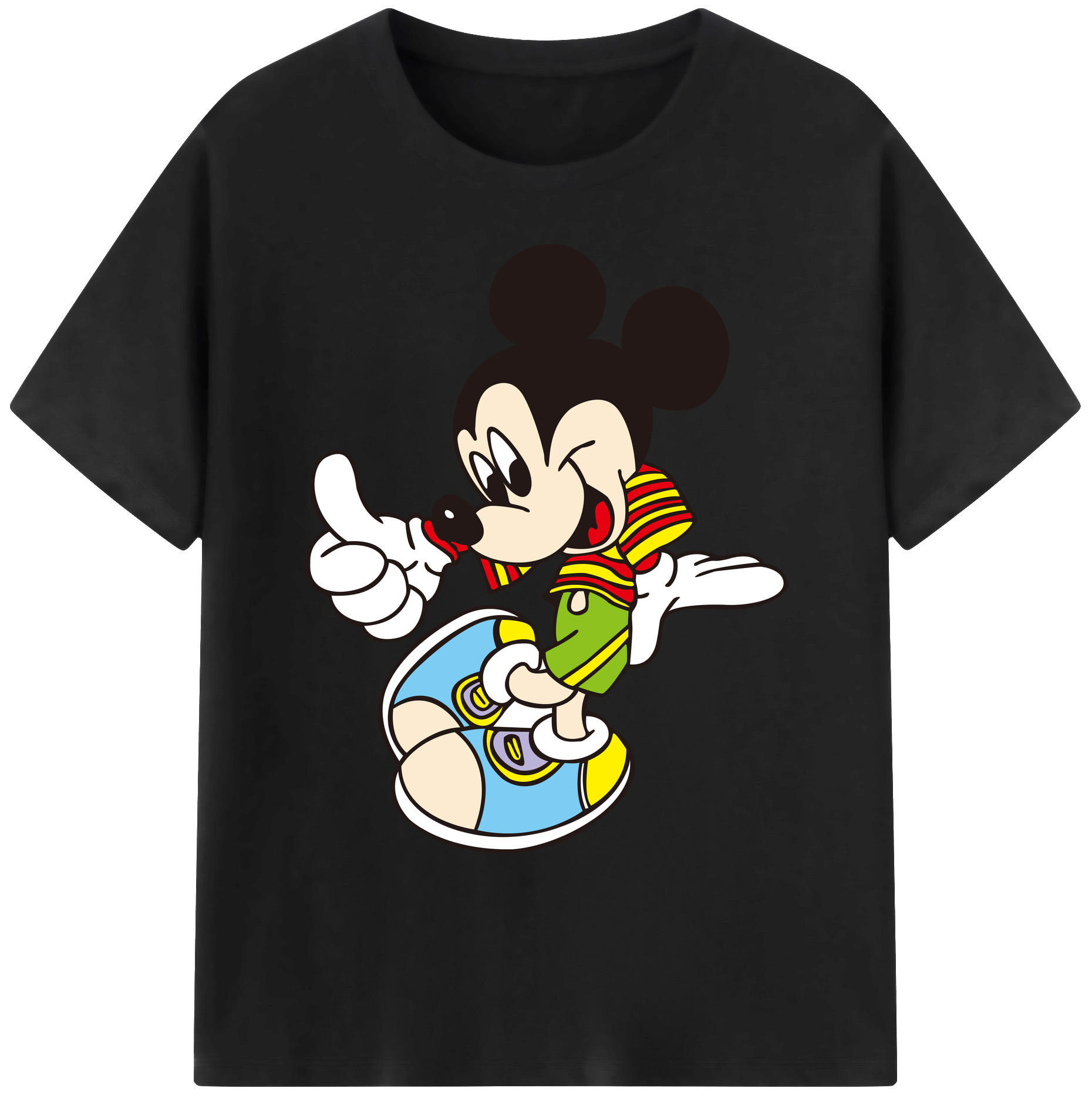 ミッキーマウス Mickey Mouse 綿100％ メンズ半袖Tシャツ｜肌触りやわらか＆通気性