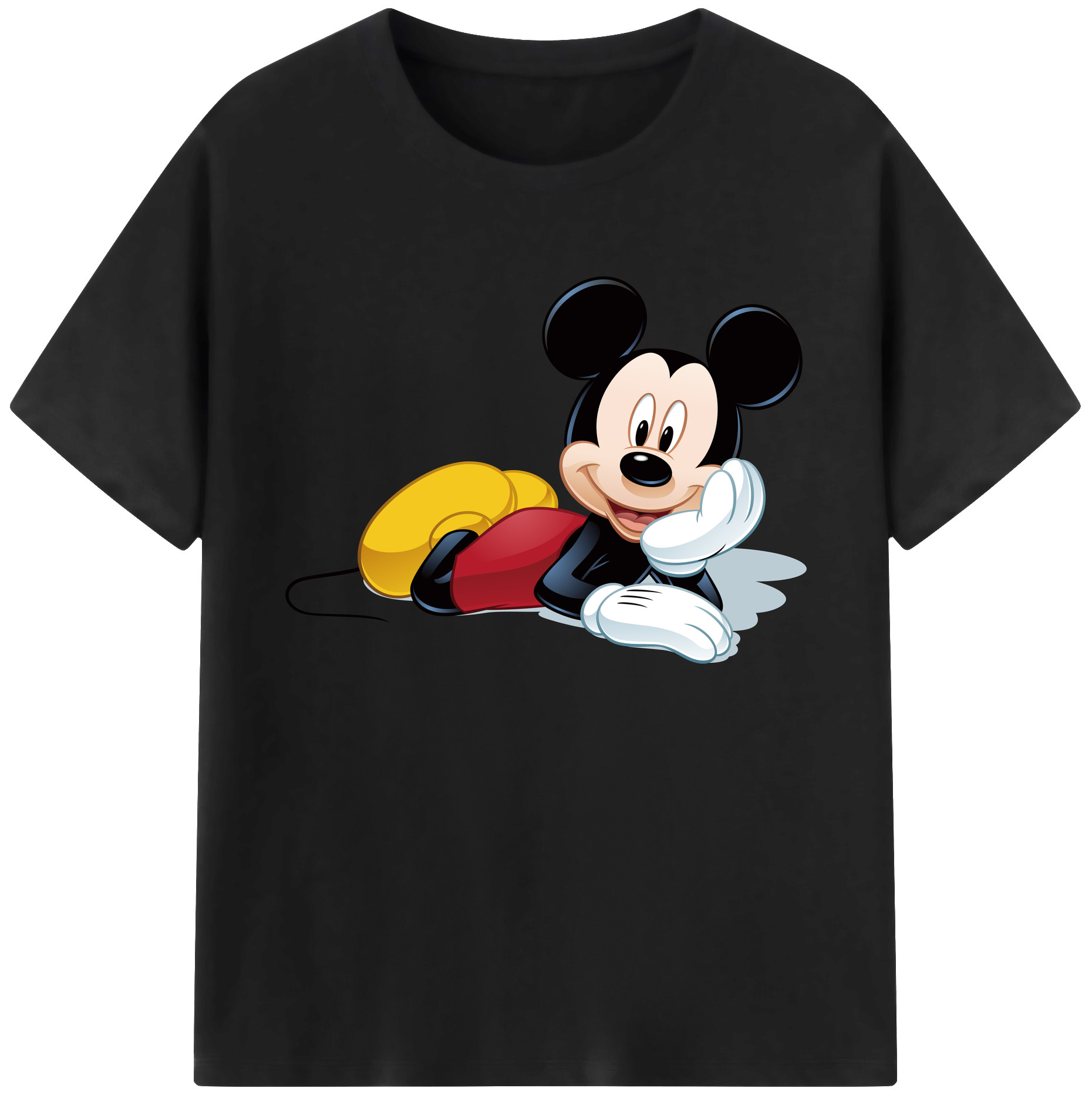 ミッキーマウス Mickey Mouse 綿100％ メンズ半袖Tシャツ｜肌触りやわらか＆通気性