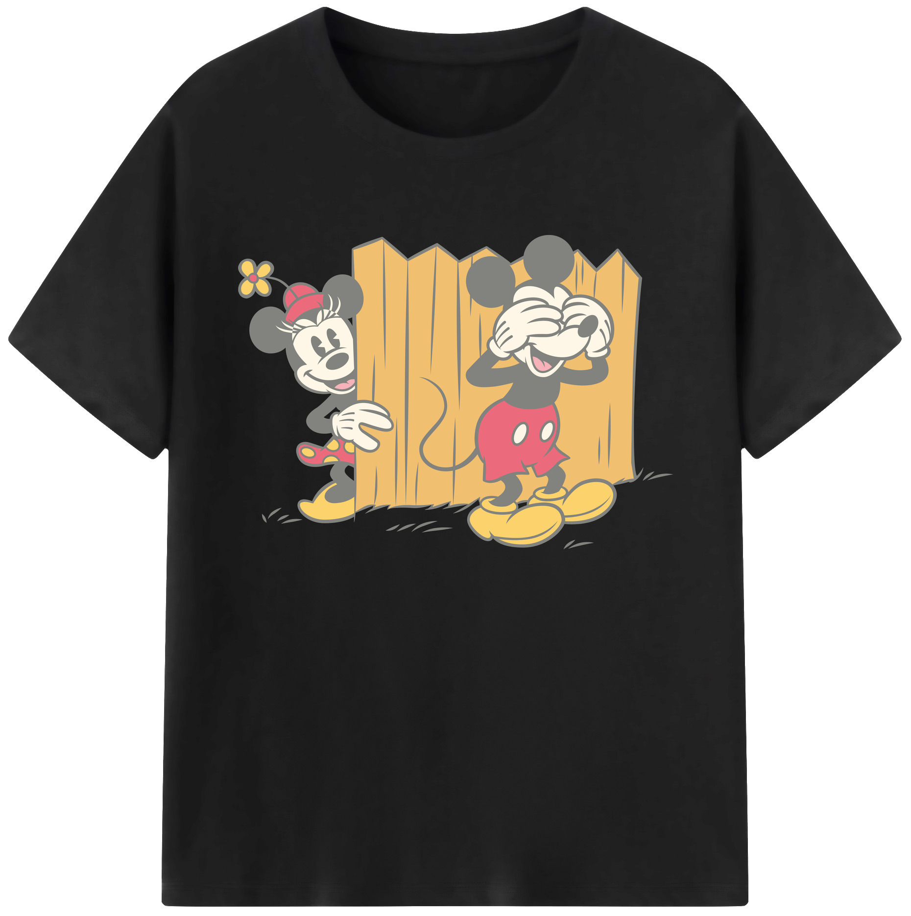 ミッキーマウス Mickey Mouse 綿100％ メンズ半袖Tシャツ｜肌触りやわらか＆通気性