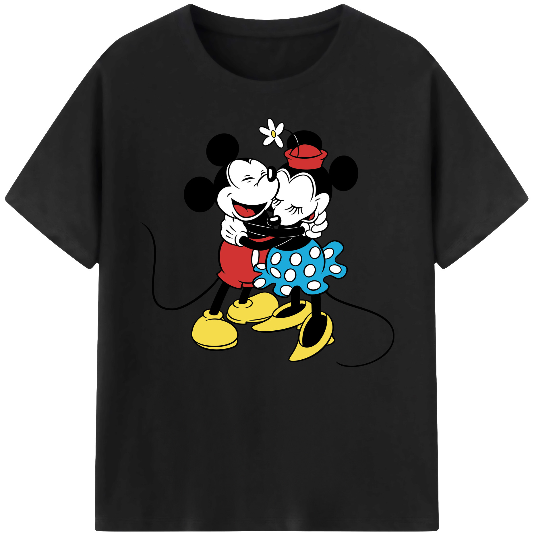 ミッキーマウス Mickey Mouse 綿100％ メンズ半袖Tシャツ｜肌触りやわらか＆通気性