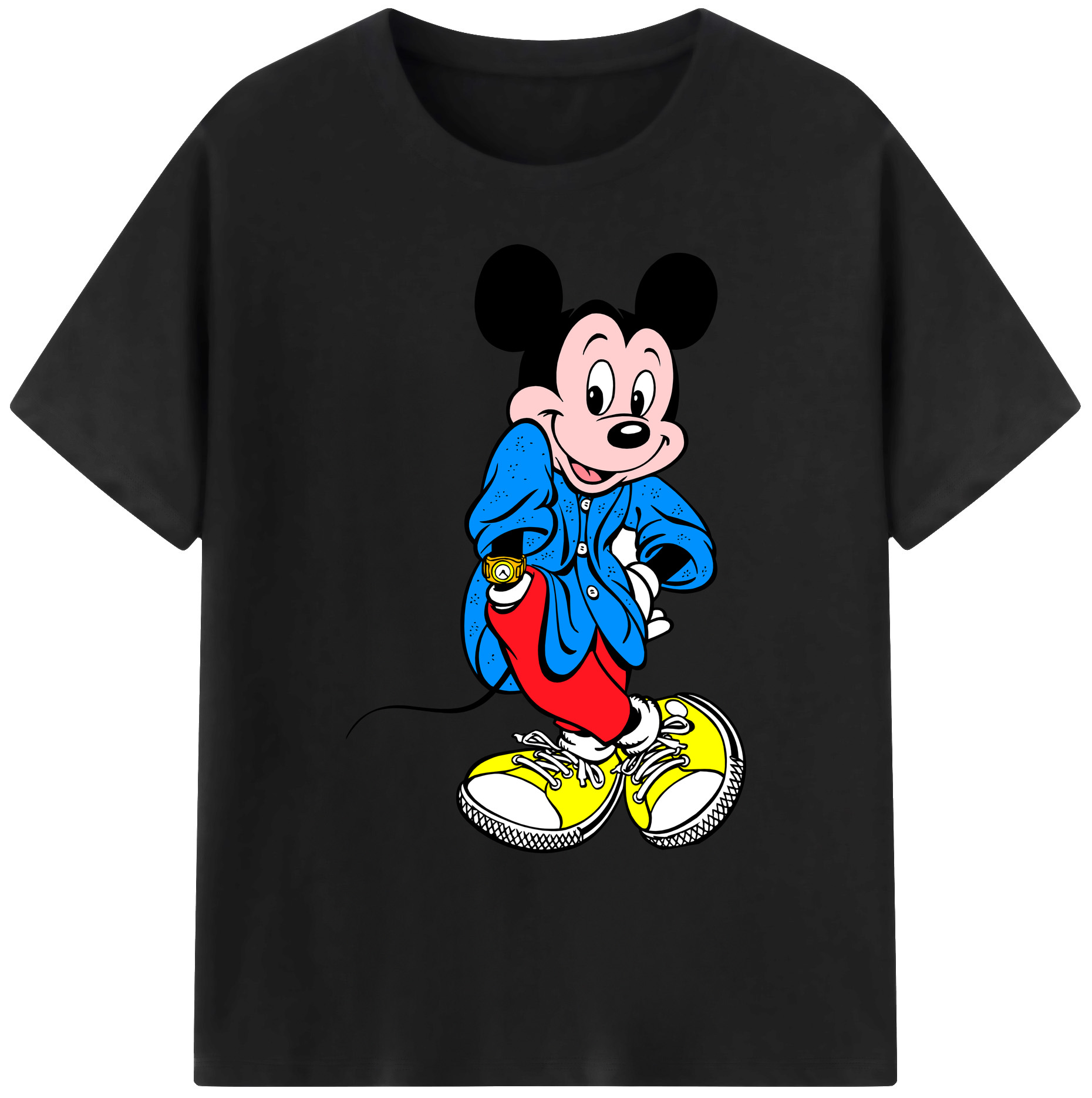 ミッキーマウス Mickey Mouse 綿100％ メンズ半袖Tシャツ｜肌触りやわらか＆通気性