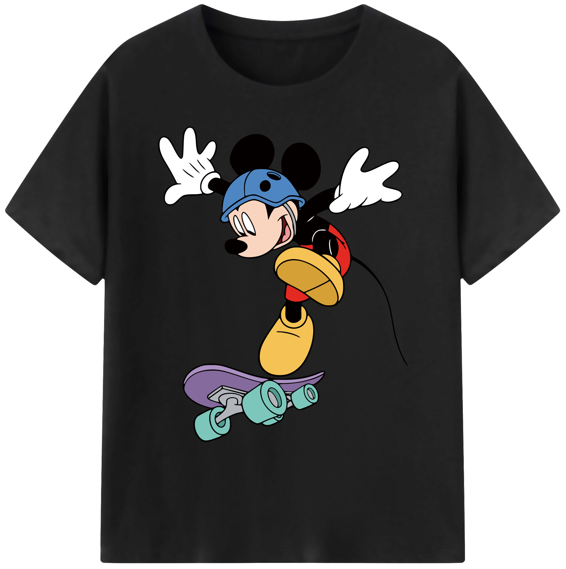 ミッキーマウス Mickey Mouse 綿100％ メンズ半袖Tシャツ｜肌触りやわらか＆通気性