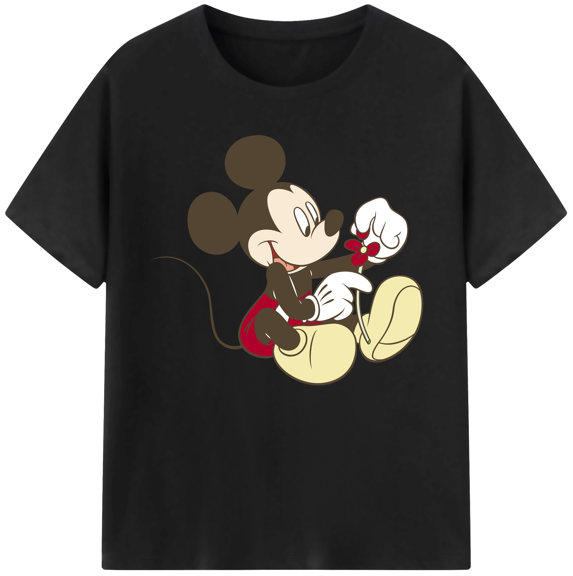 ミッキーマウス Mickey Mouse 綿100％ メンズ半袖Tシャツ｜肌触りやわらか＆通気性