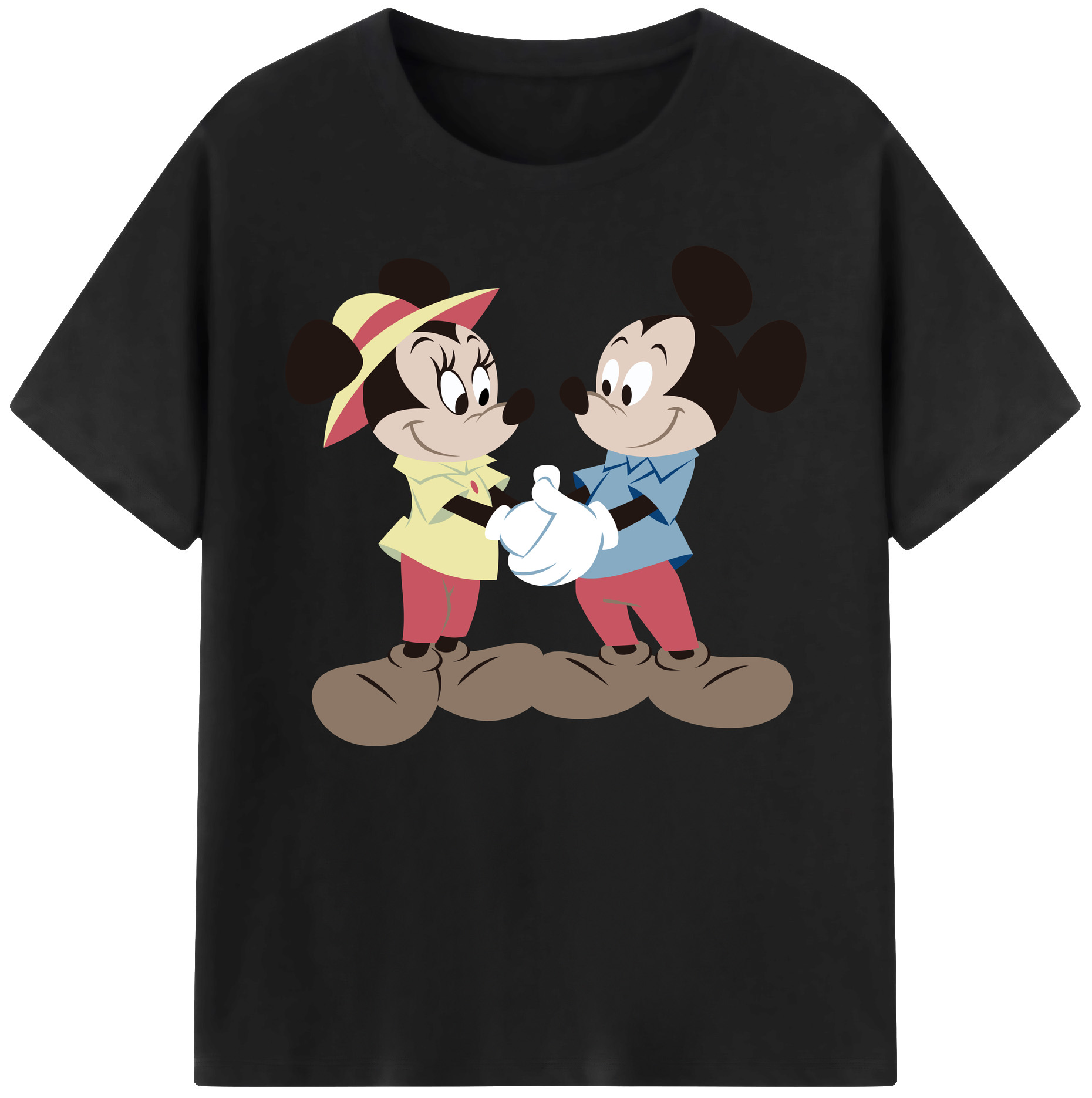 ミッキーマウス Mickey Mouse 綿100％ メンズ半袖Tシャツ｜肌触りやわらか＆通気性