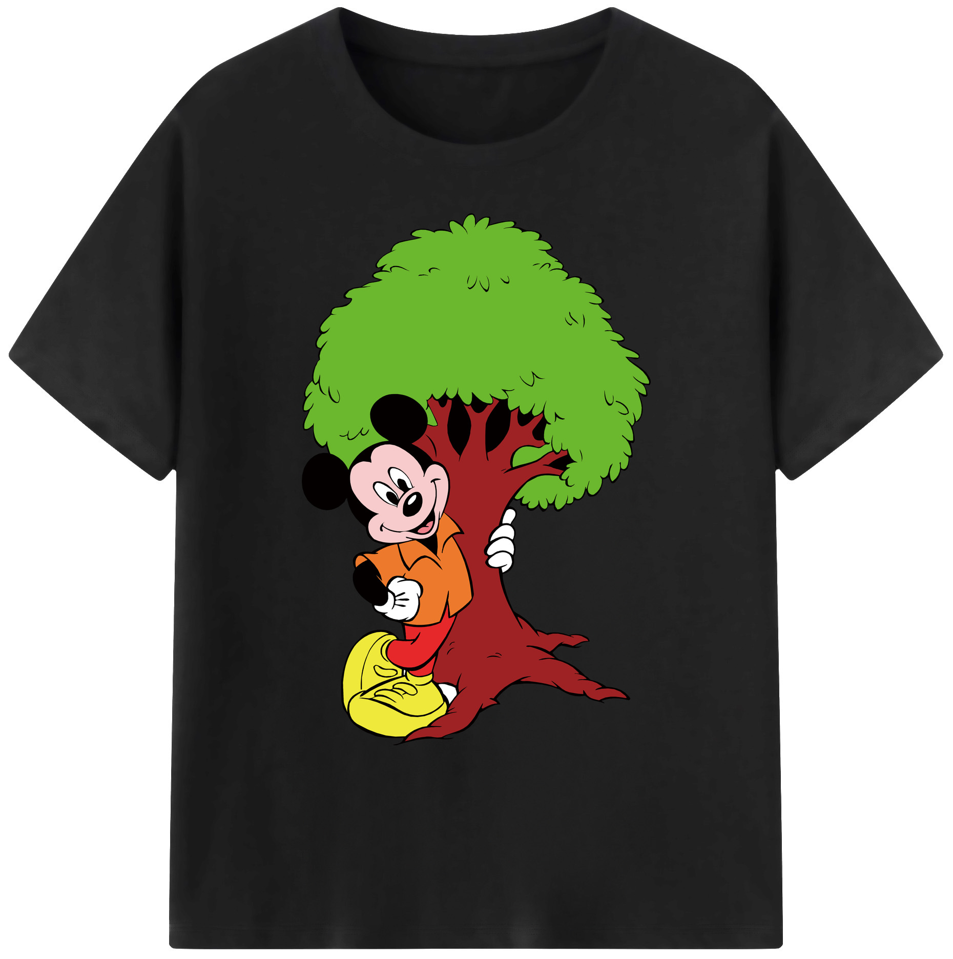 ミッキーマウス Mickey Mouse 綿100％ メンズ半袖Tシャツ｜肌触りやわらか＆通気性